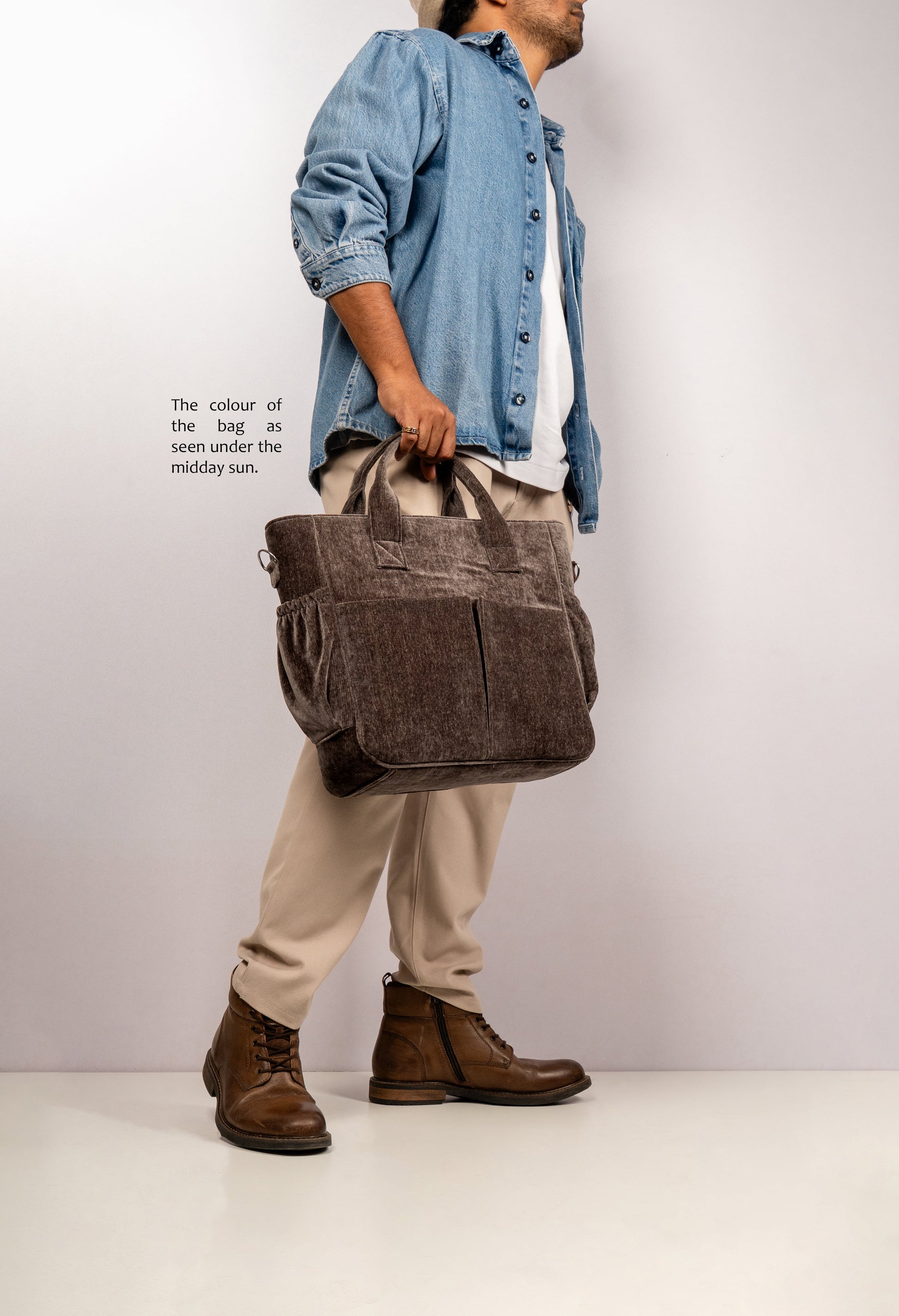 Bronze Velvet Signature Unisex Office Bag with Laptop Compartment