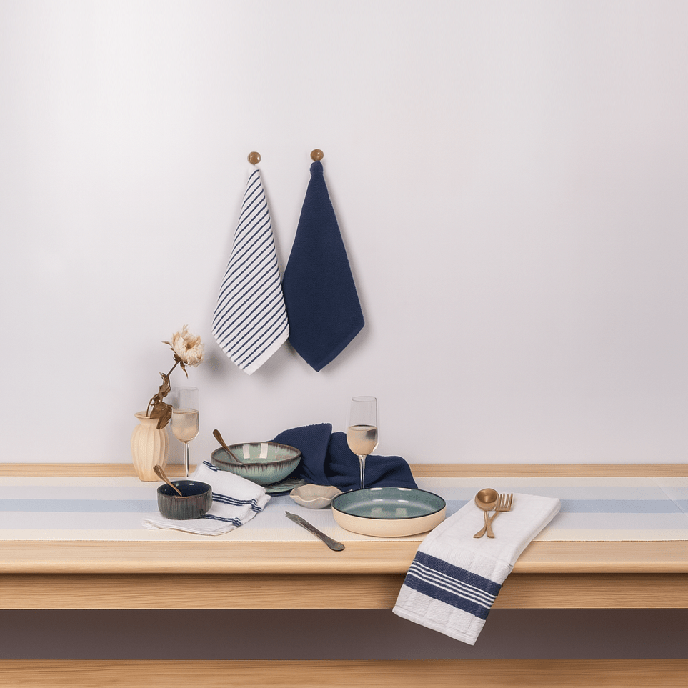 Electric blue Assorted Terry Towels – (Set/5)