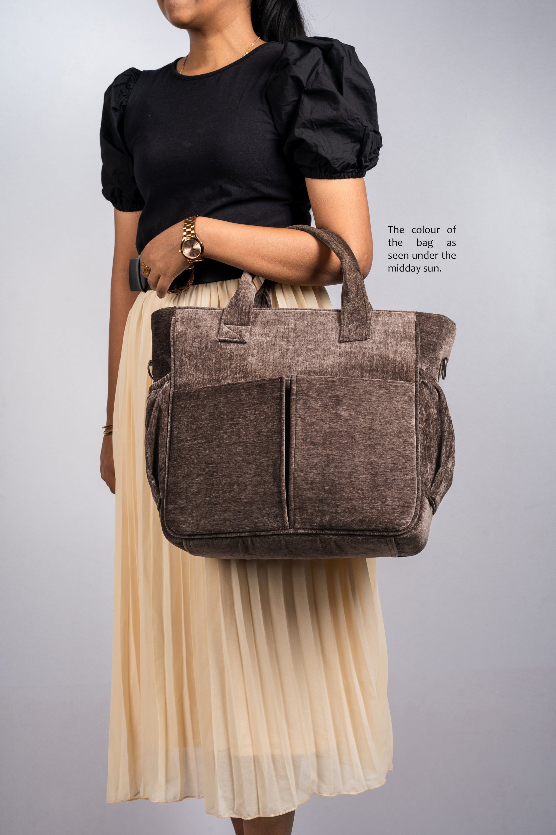 Bronze Velvet Signature Unisex Office Bag with Laptop Compartment