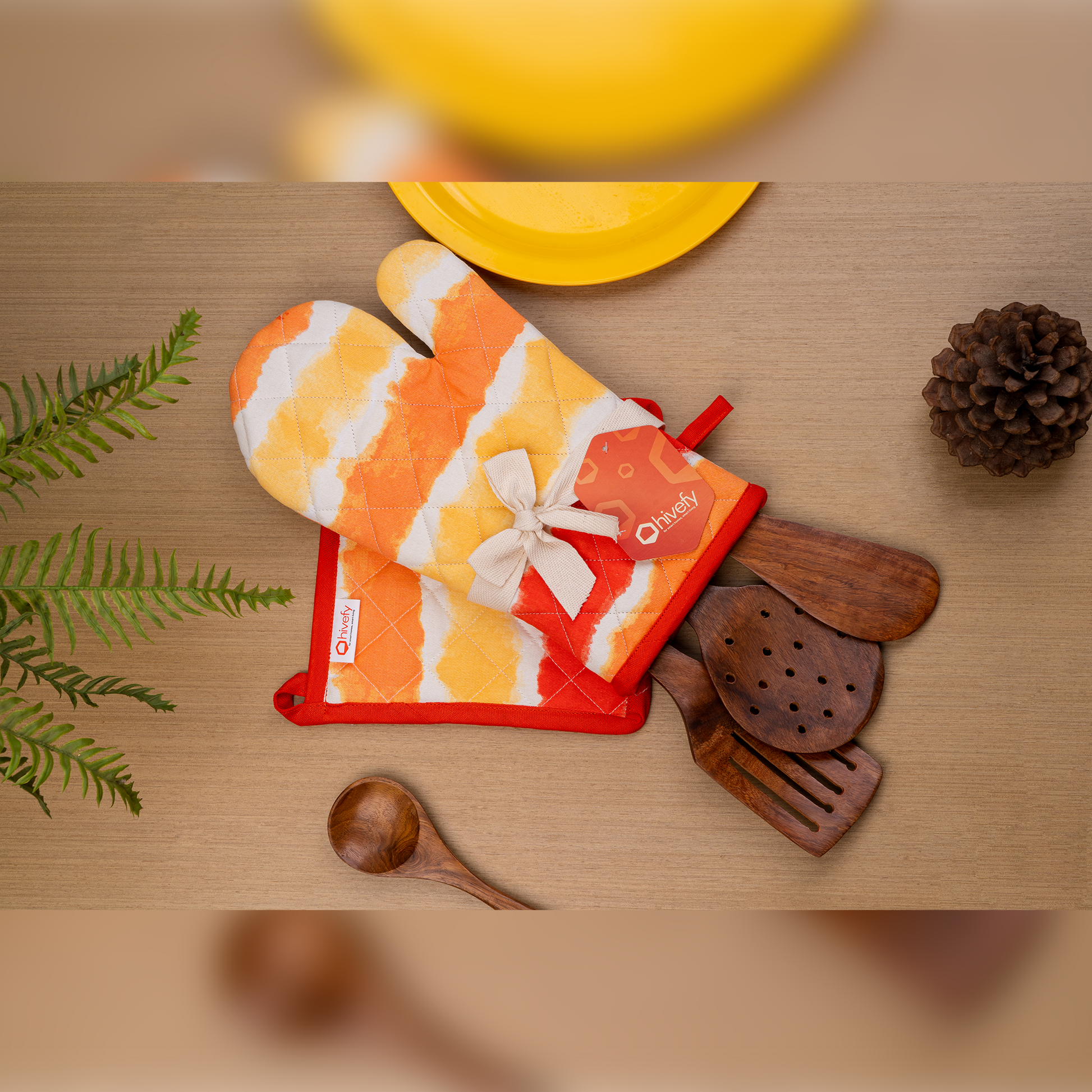 Sunset Printed Mitten/Pot holder Combo - (Set/1+1)