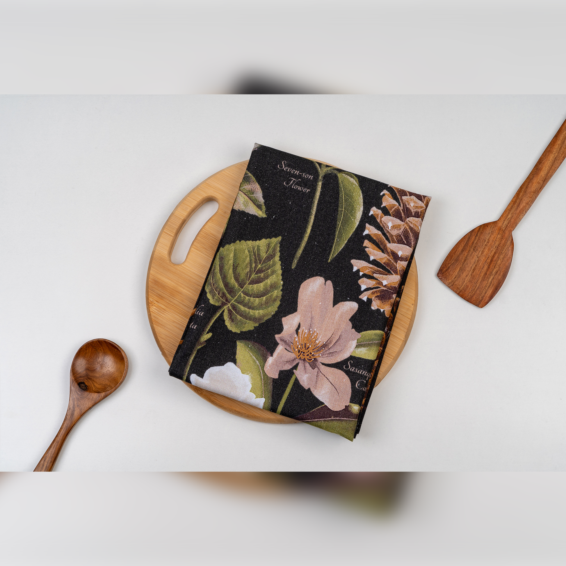 Pines And Cones Digital Printed Kitchen Towel-(Set/2)