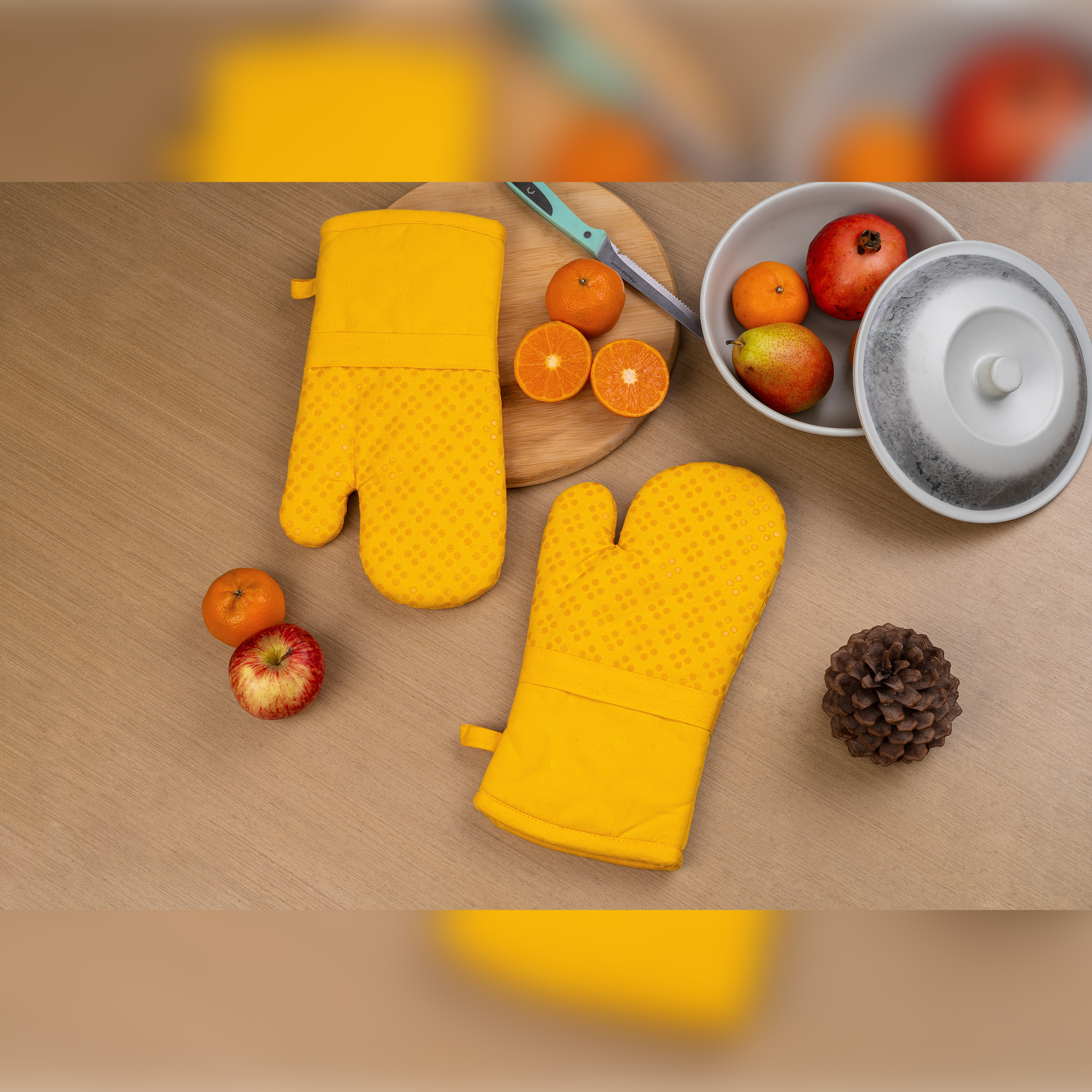 Turmeric Silica Coated Anti Skid Gloves -(Set/2)