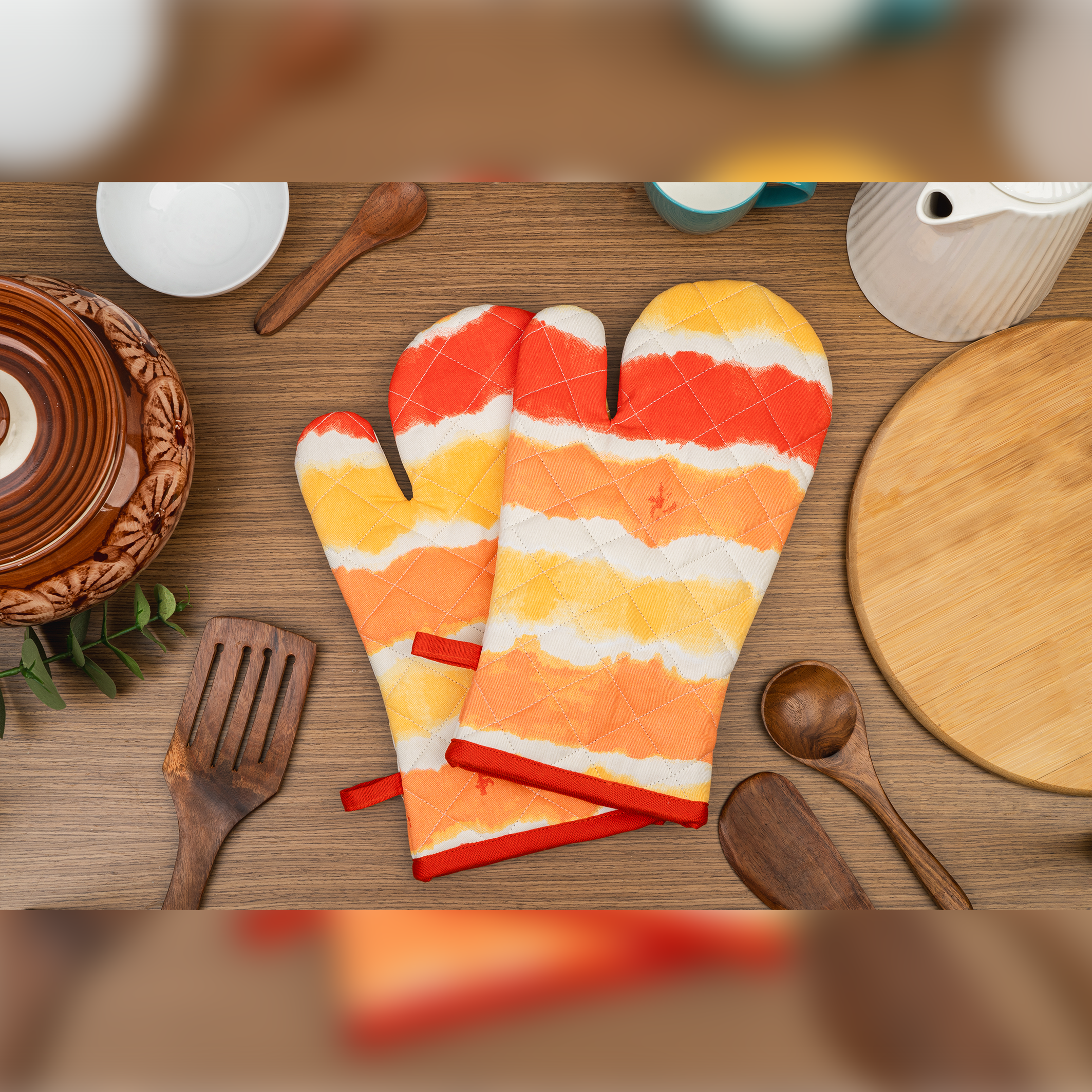 Sunset Printed Gloves-(Set/2)