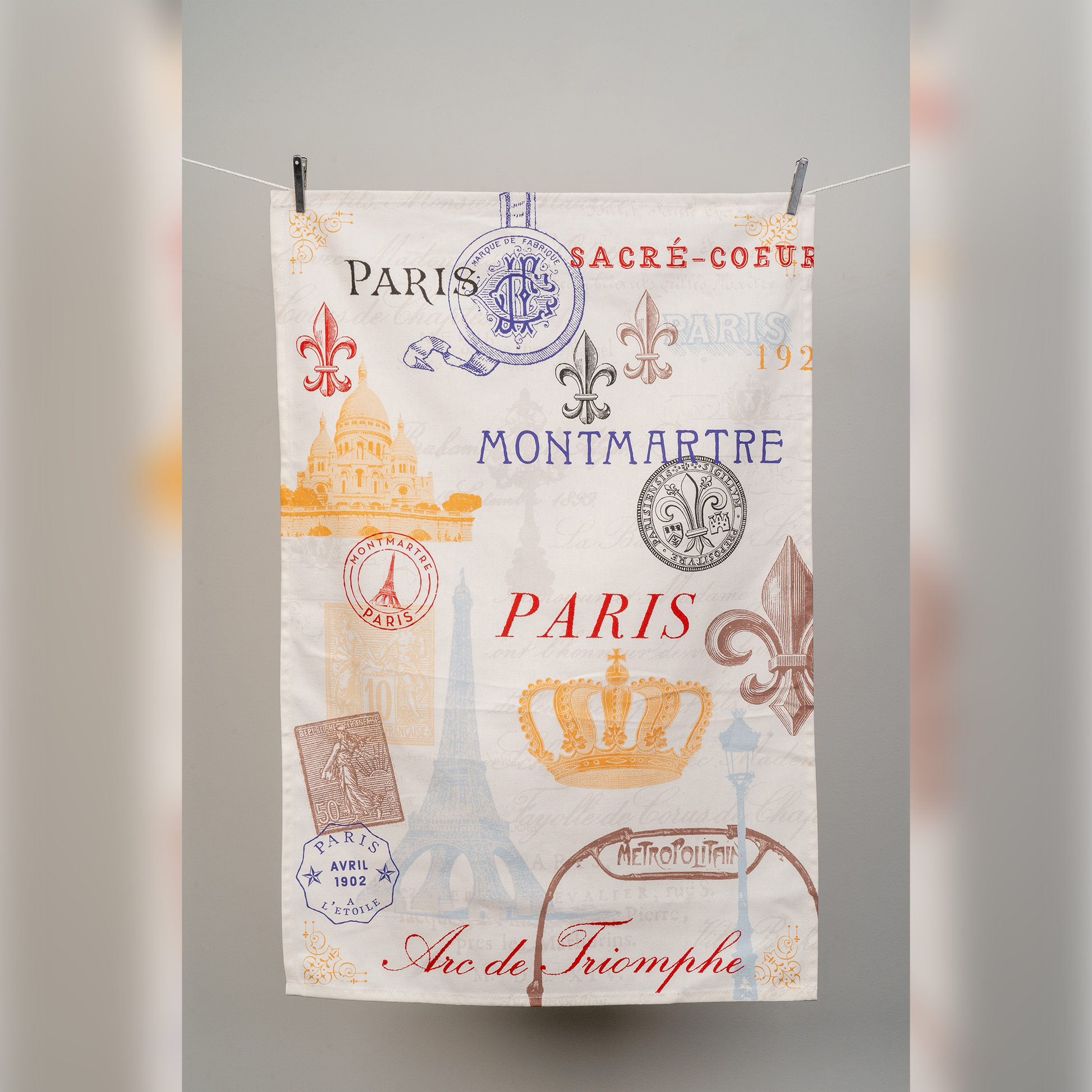 Paris Digital Printed Kitchen Towel-(Set/2)