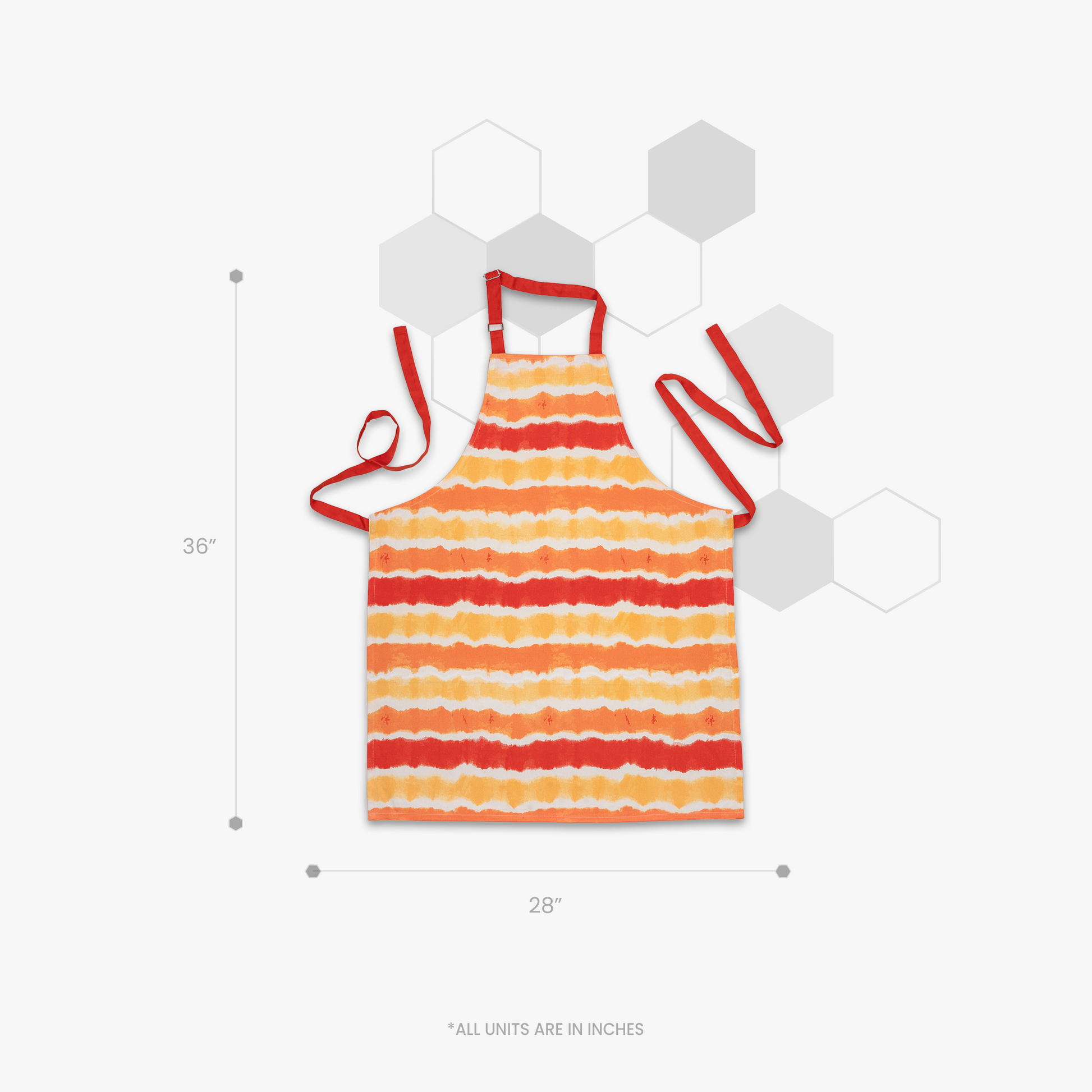 Sunset Printed Apron+Pot holder+Glove Combo-(Set/1+1+1)