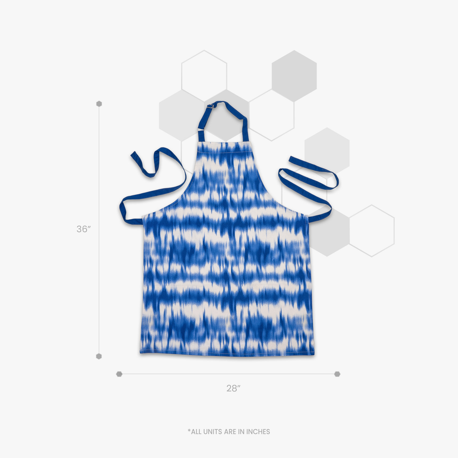 Waves Printed Apron+Pot holder+Glove Combo - (Set/1+1+1)