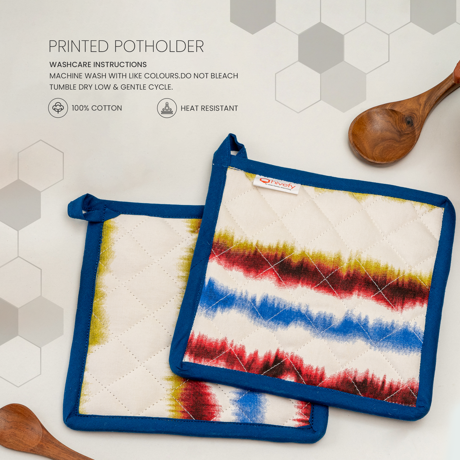 Tempest Printed Pot holder-(Set/2)