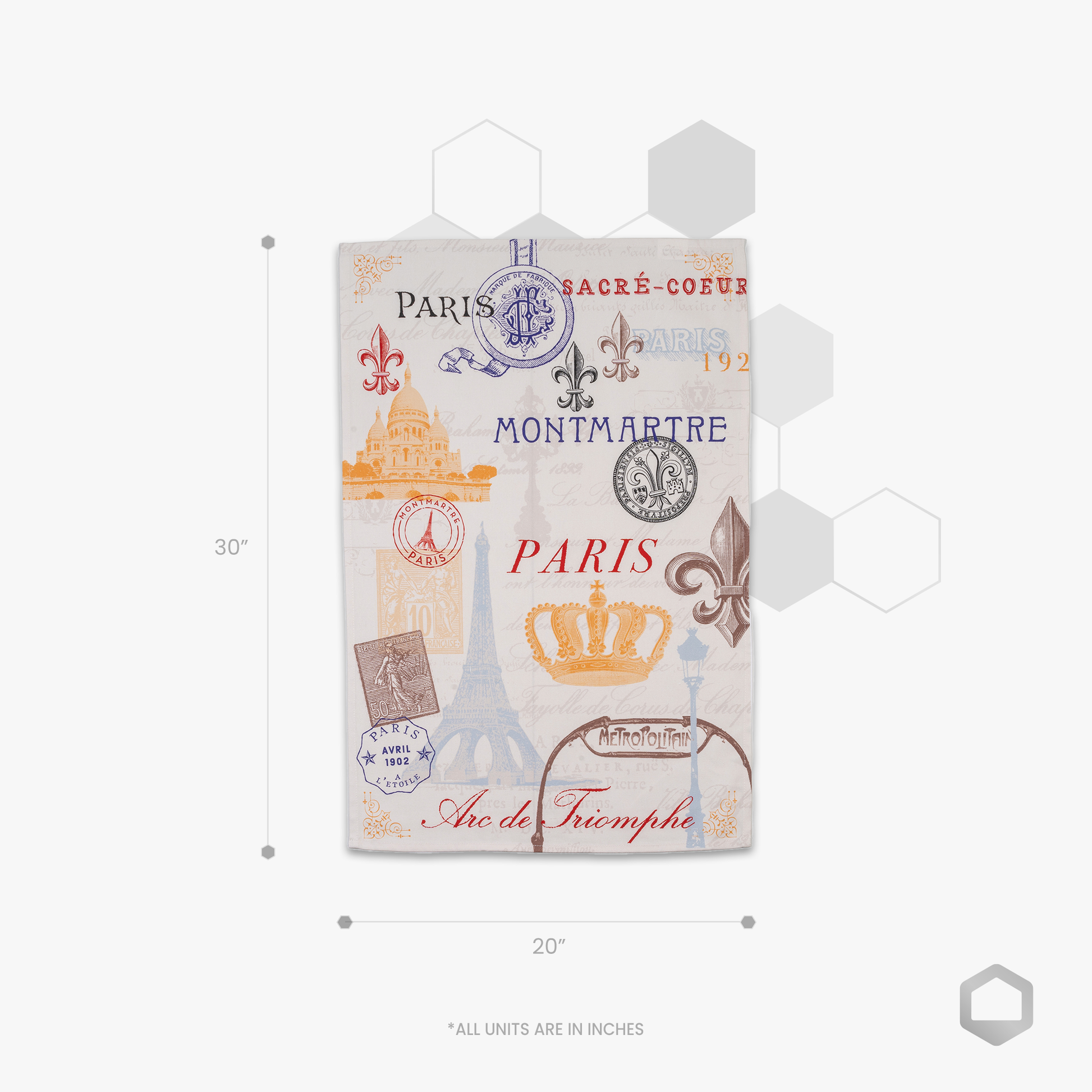 Paris Digital Printed Kitchen Towel-(Set/2)