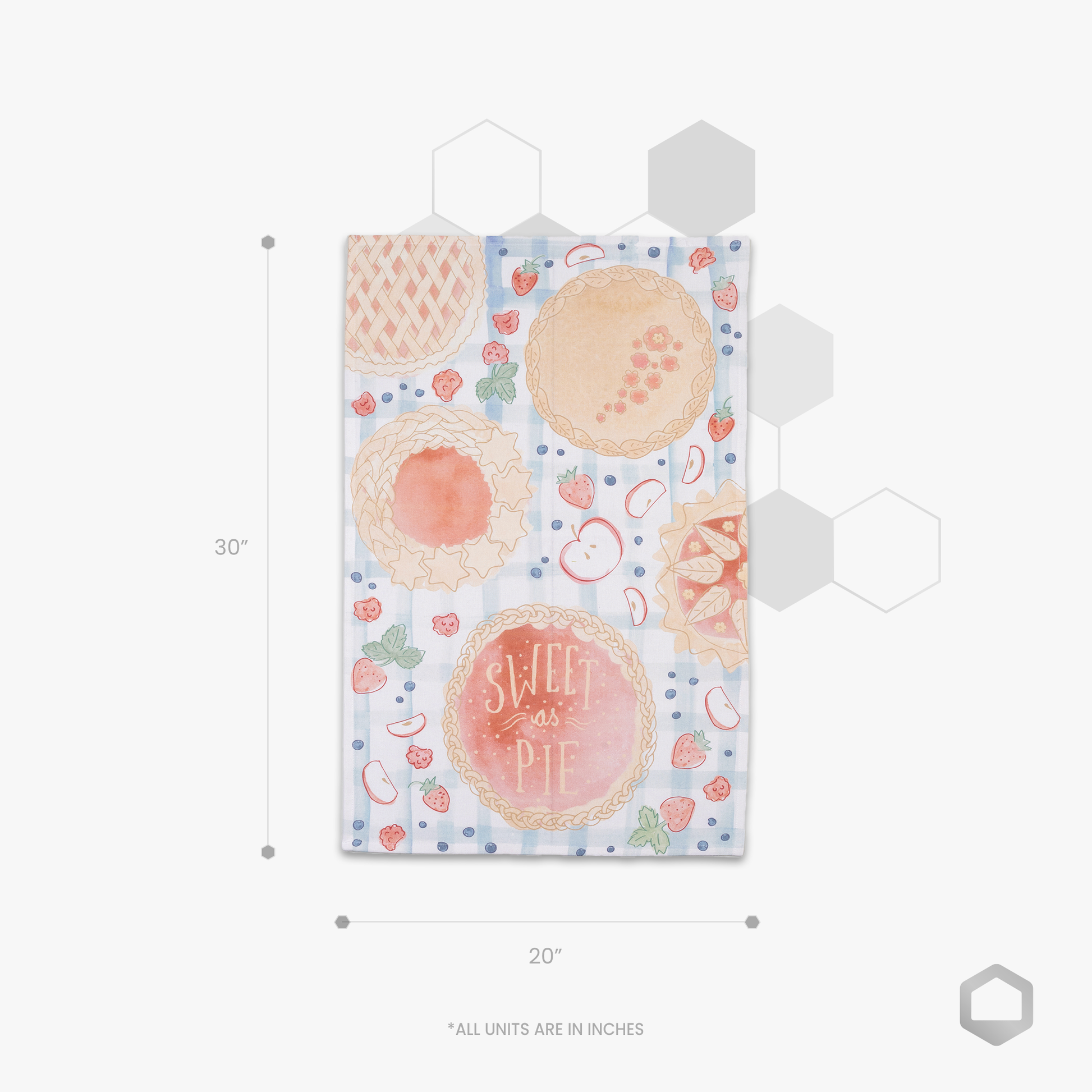 Sweet As Pie Digital Printed Kitchen Towel-(Set/2)