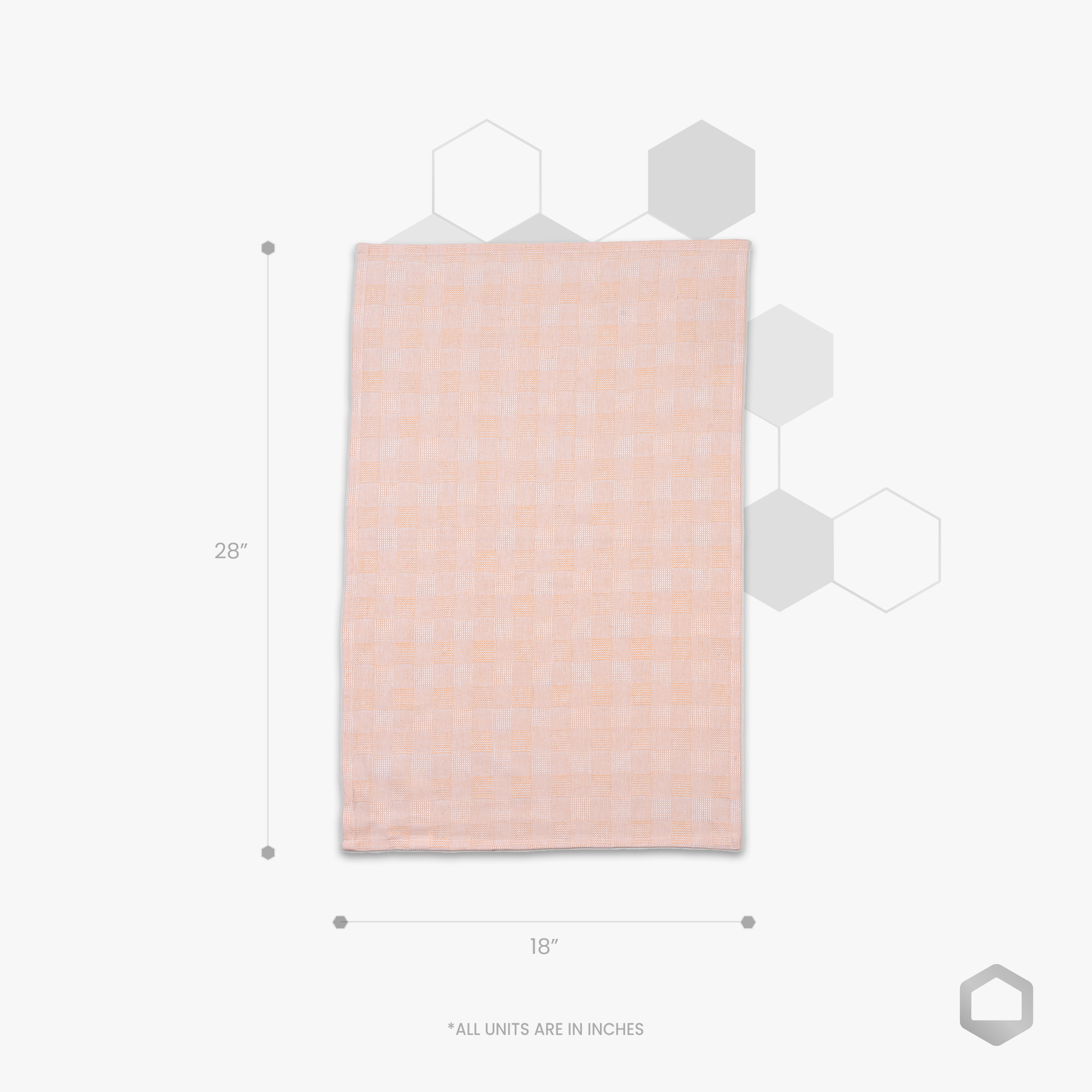 Peach Dobby Kitchen Towels-(set/3)