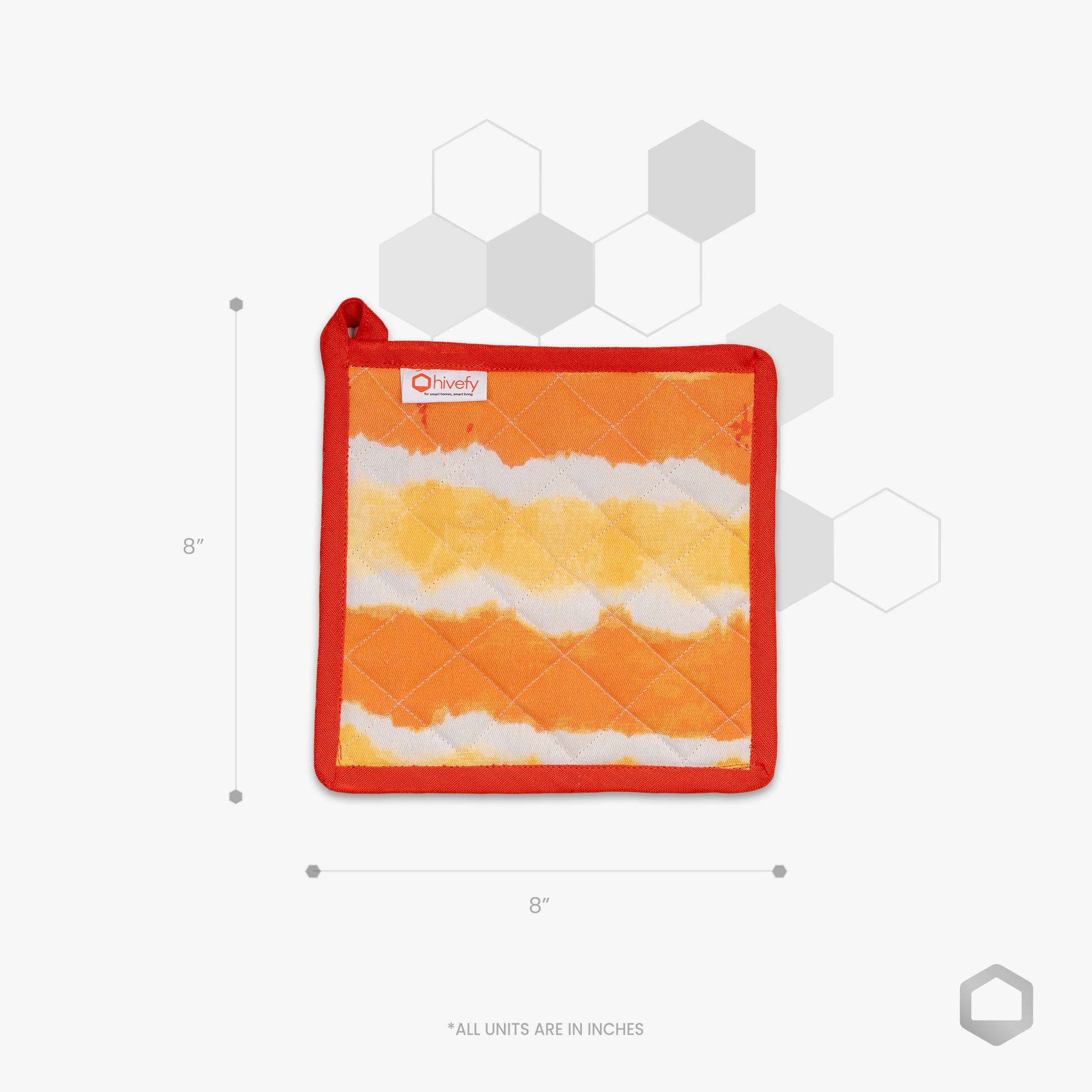 Sunset Printed Apron+Pot holder+Glove Combo-(Set/1+1+1)