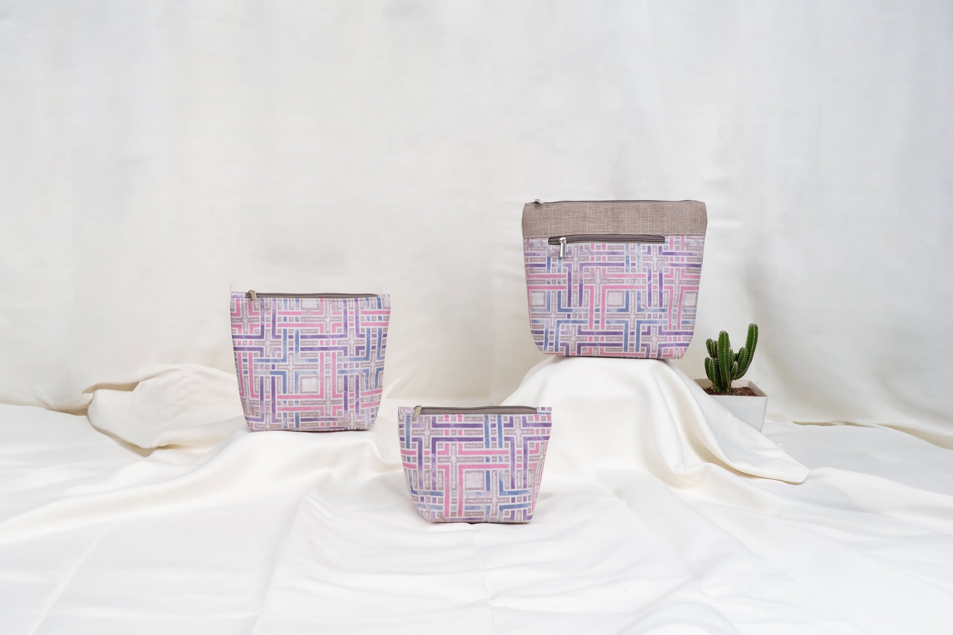Lavender Maze Multi-Purpose Travel pouches Set of 3 Pouches