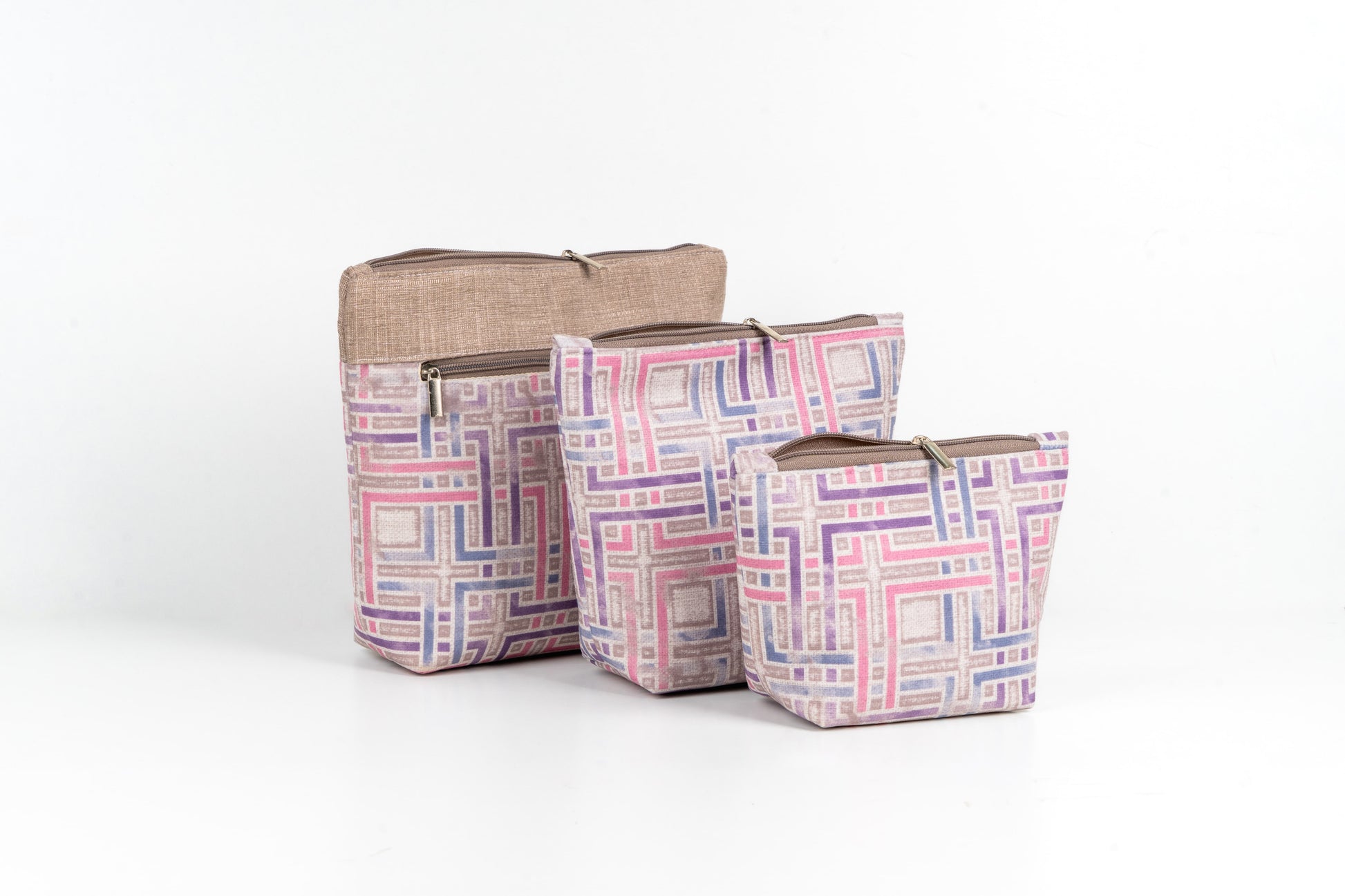 Lavender Maze Multi-Purpose Travel pouches Set of 3 Pouches