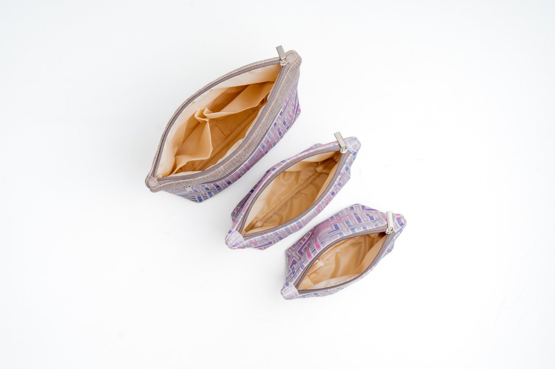 Lavender Maze Multi-Purpose Travel pouches Set of 3 Pouches