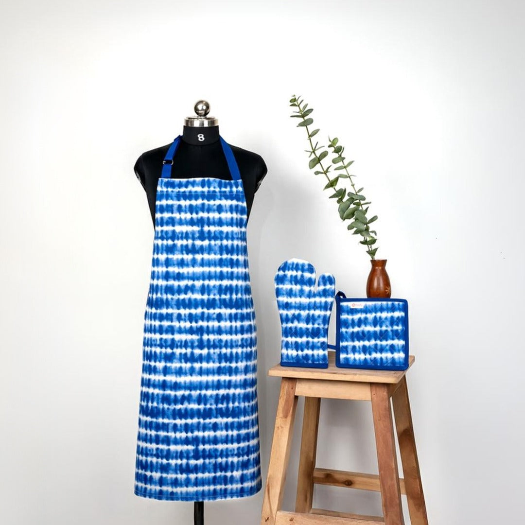Iceberg Printed Apron+Pot holder+Glove Combo -(Set/1+1+1)