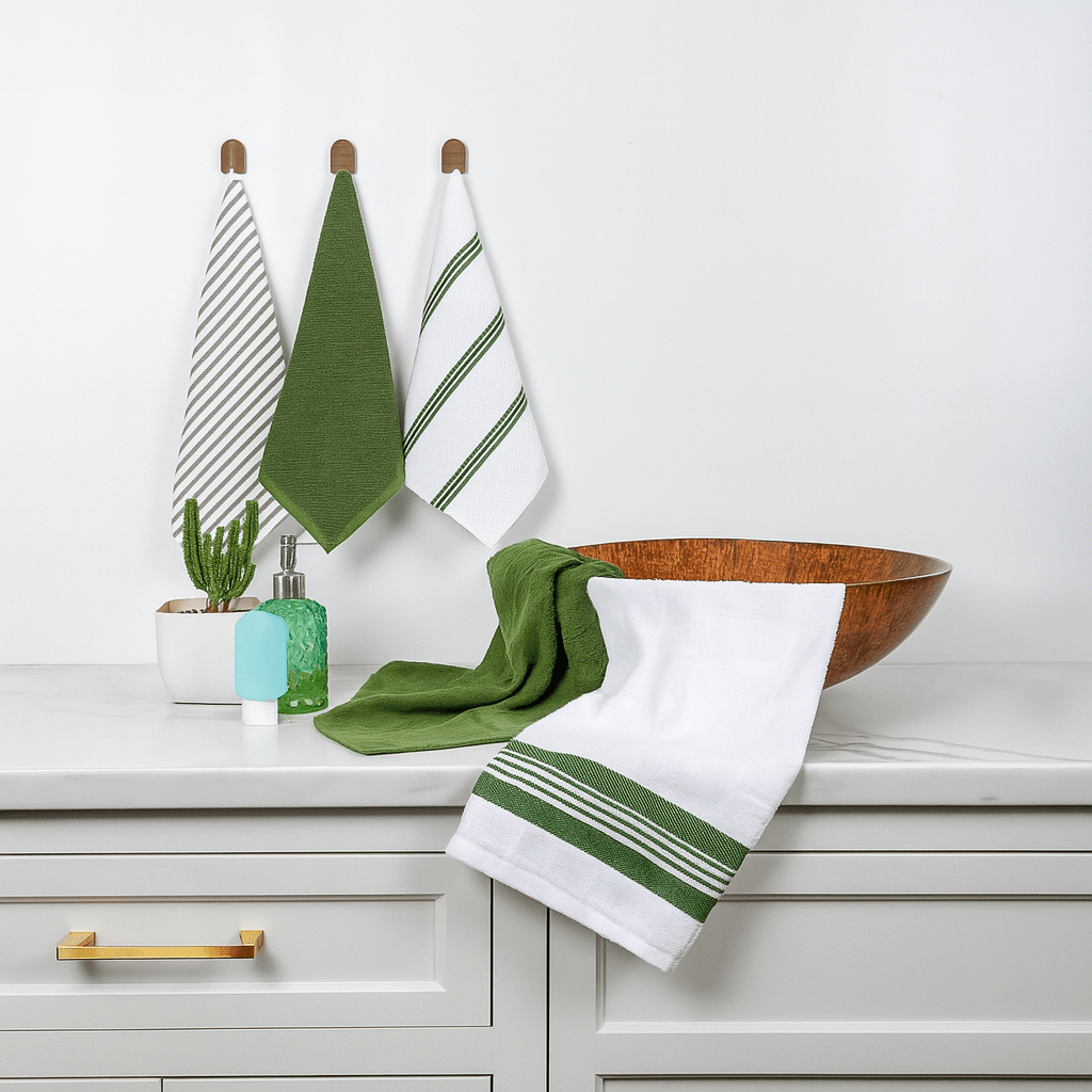 Pesto Punch Assorted Terry Towels – (Set/5)