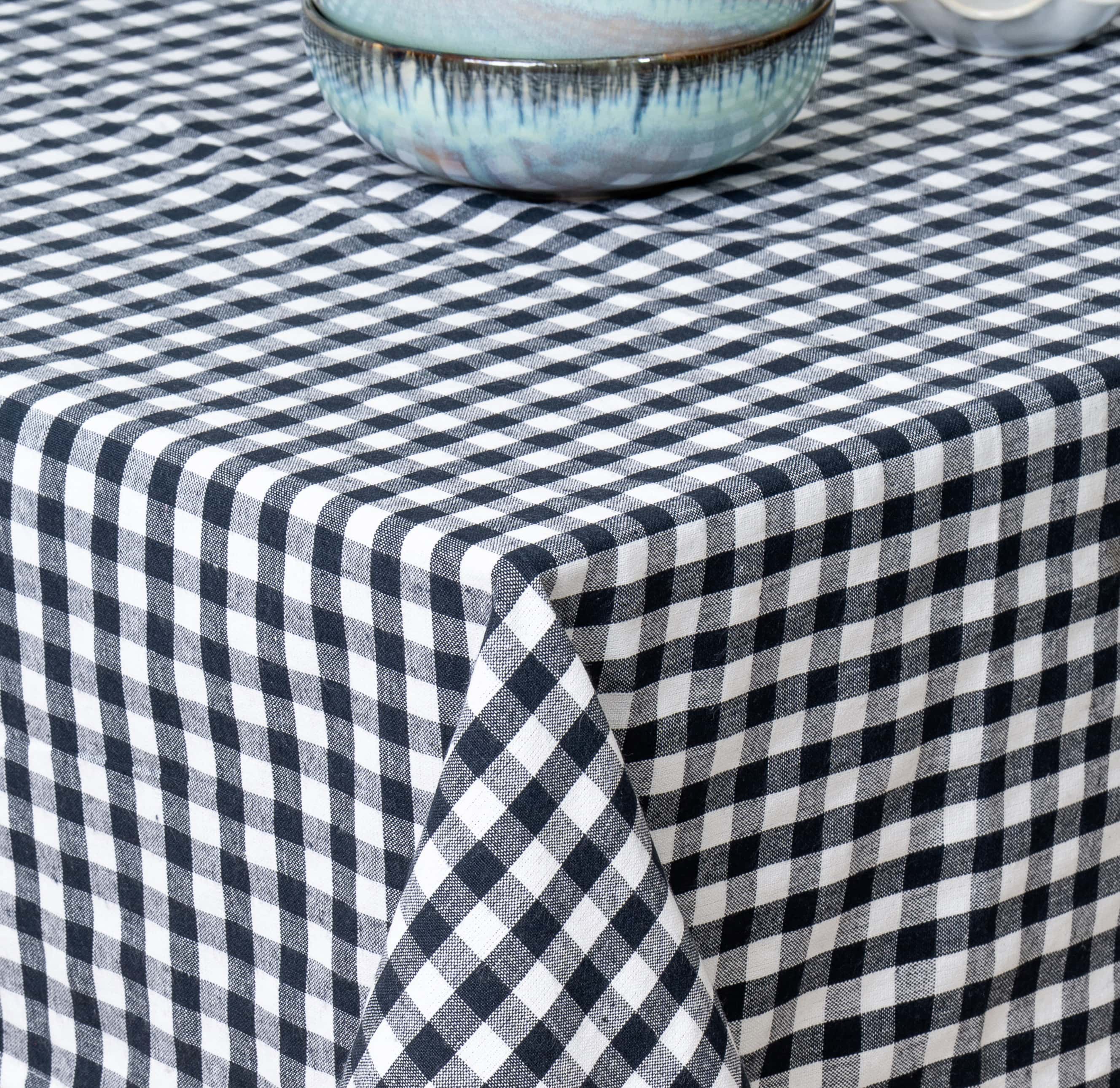 Shadow check Premium Cotton Table Cloth With Frill