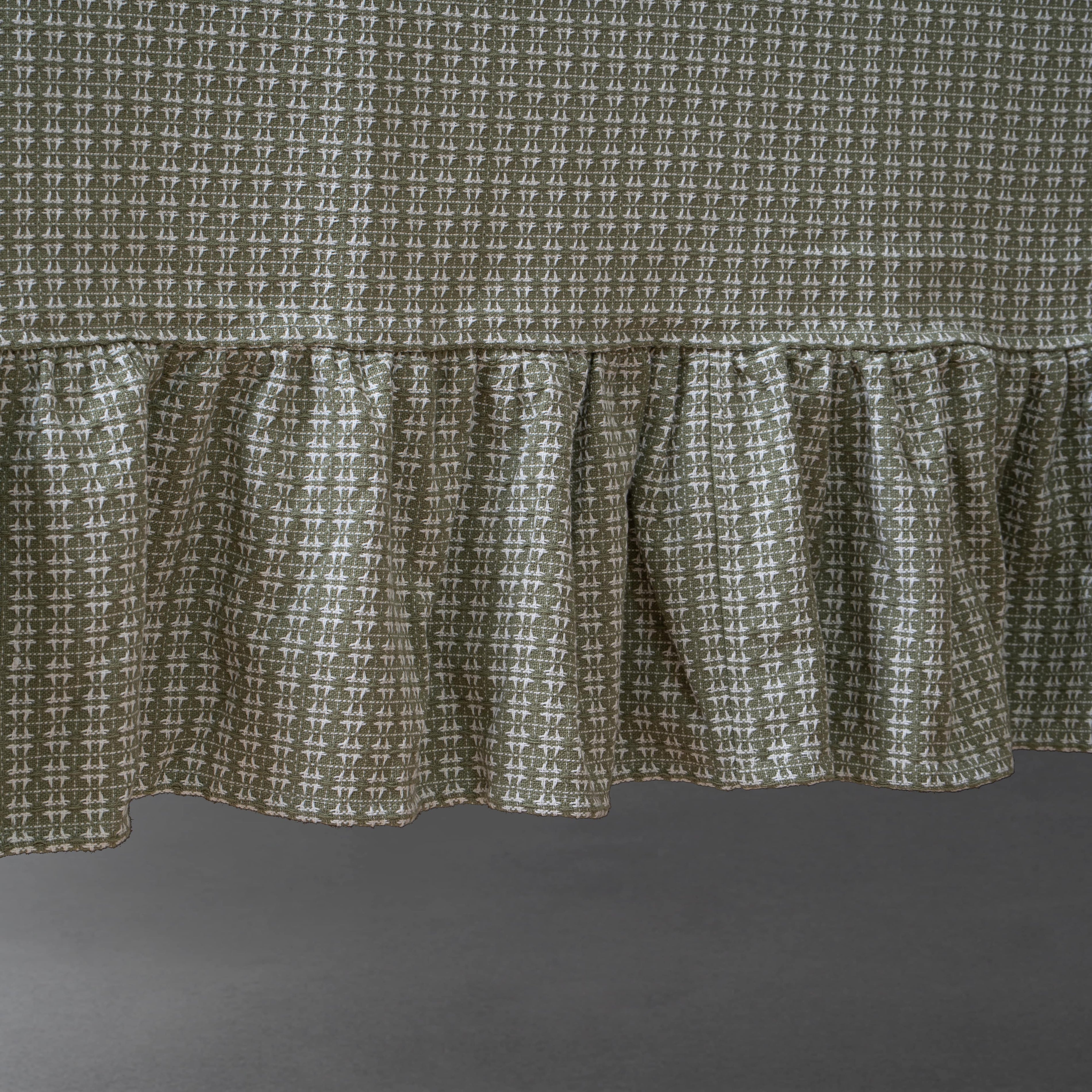 Premium Cotton Table Cloth With Frill - Willow Weft