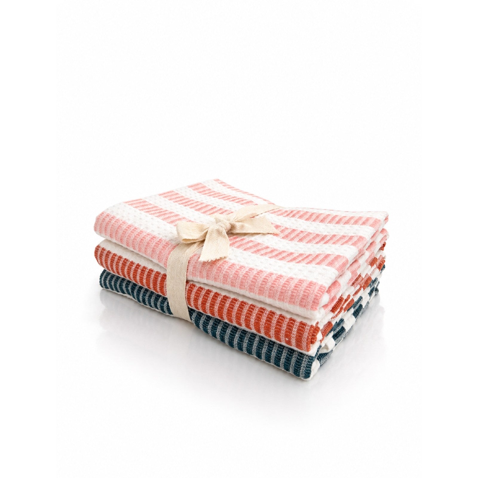 Sunset coast - Honeycomb Stripe Bath Towels-(Set/3)