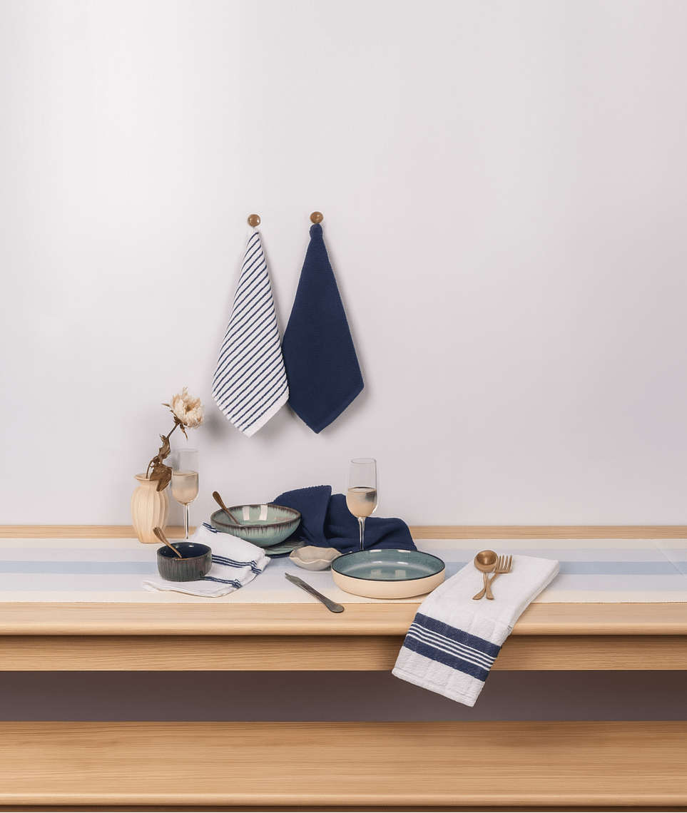 Electric blue Assorted Terry Towels – (Set/5)