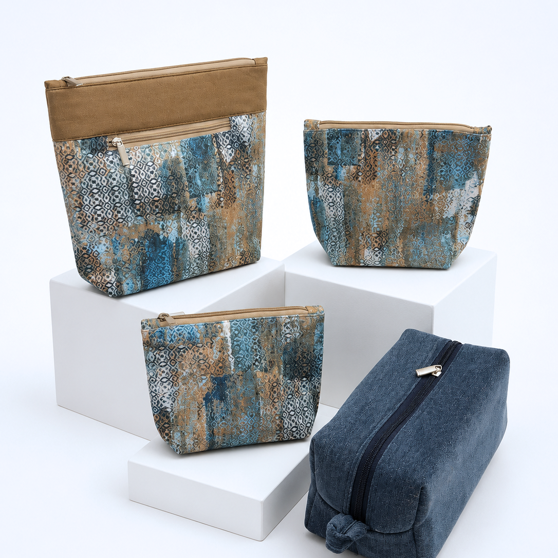 Turbulence & Ocean Velvet Set of 4 Pouch Combo