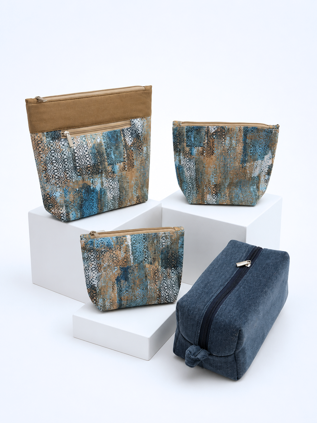 Turbulence & Ocean Velvet Set of 4 Pouch Combo