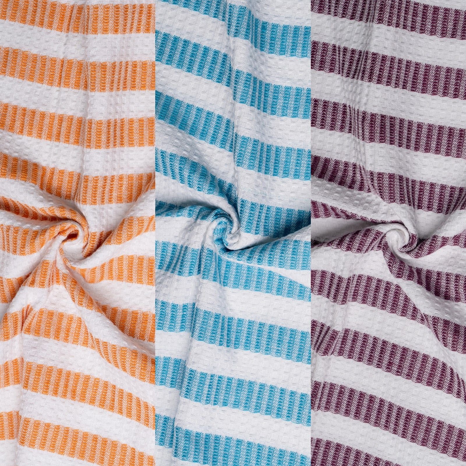 Festival Drift - Honeycomb Stripe Bath Towels-(Set/3)