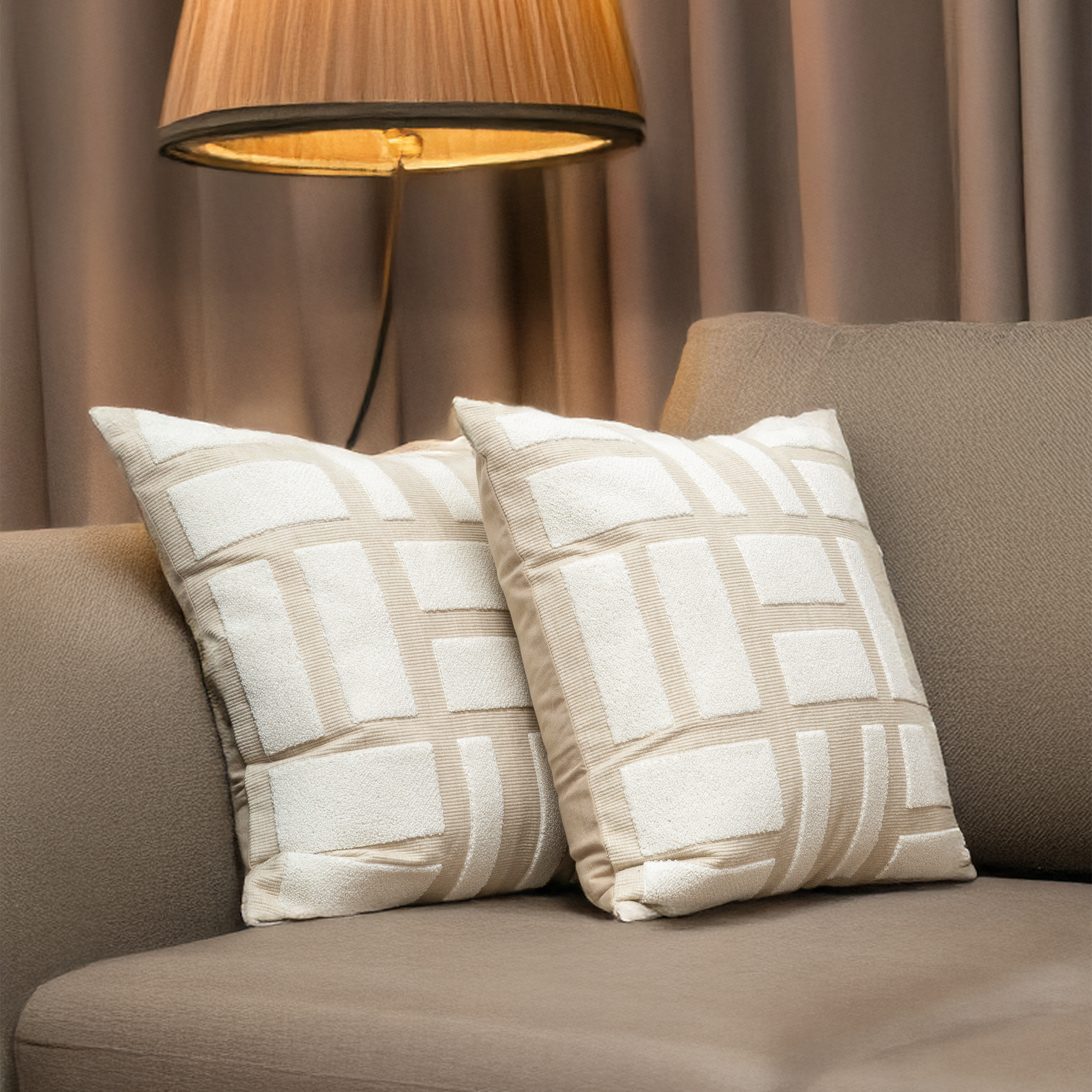 Champagne Cushion Covers - Set Of 2 (20" x 20")