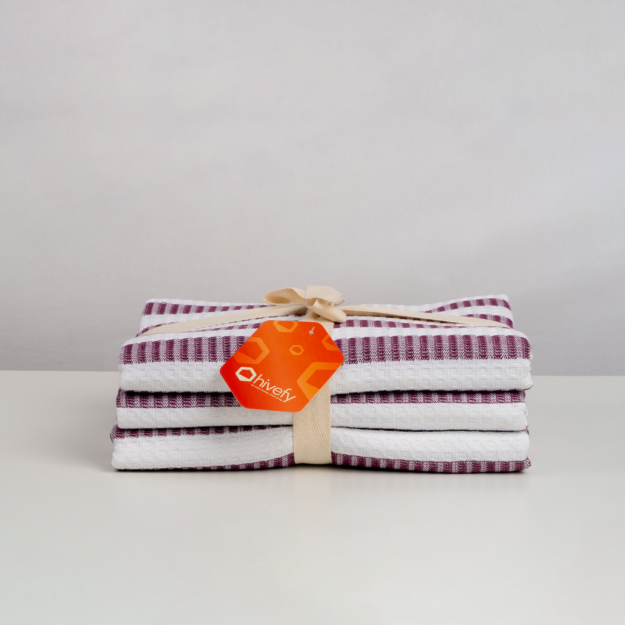 Rock Honeycomb Stripe Bath Towels-(Set/3)