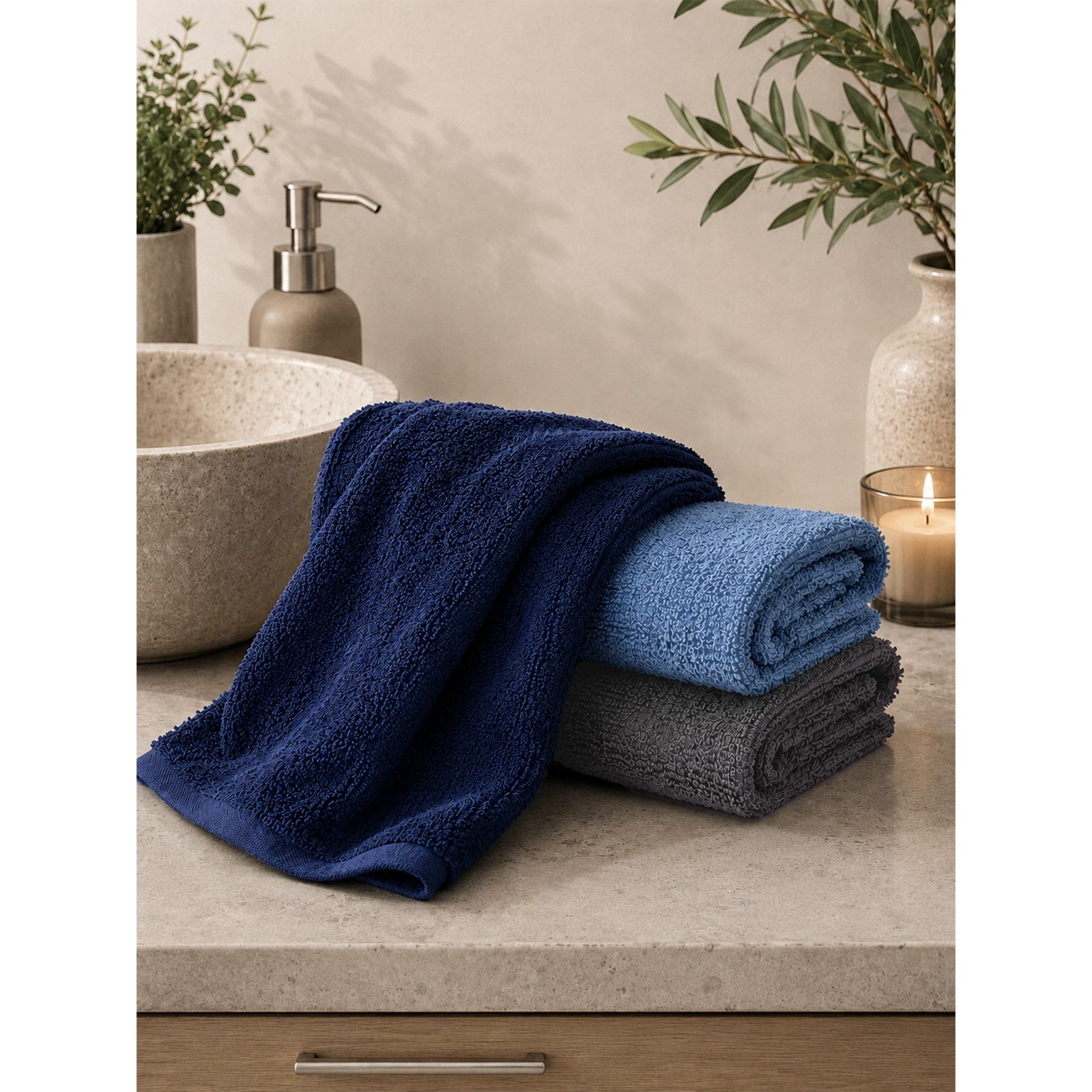 Cove- Terry Hand / Vanity Towel-(Set/3)