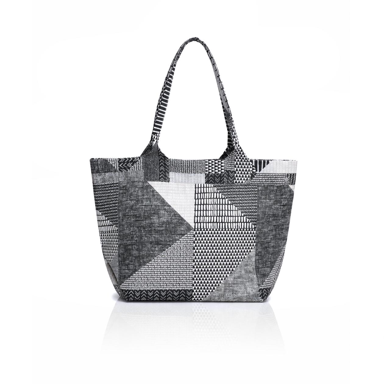 Graphite Grid – Water Repellent Tote Bag