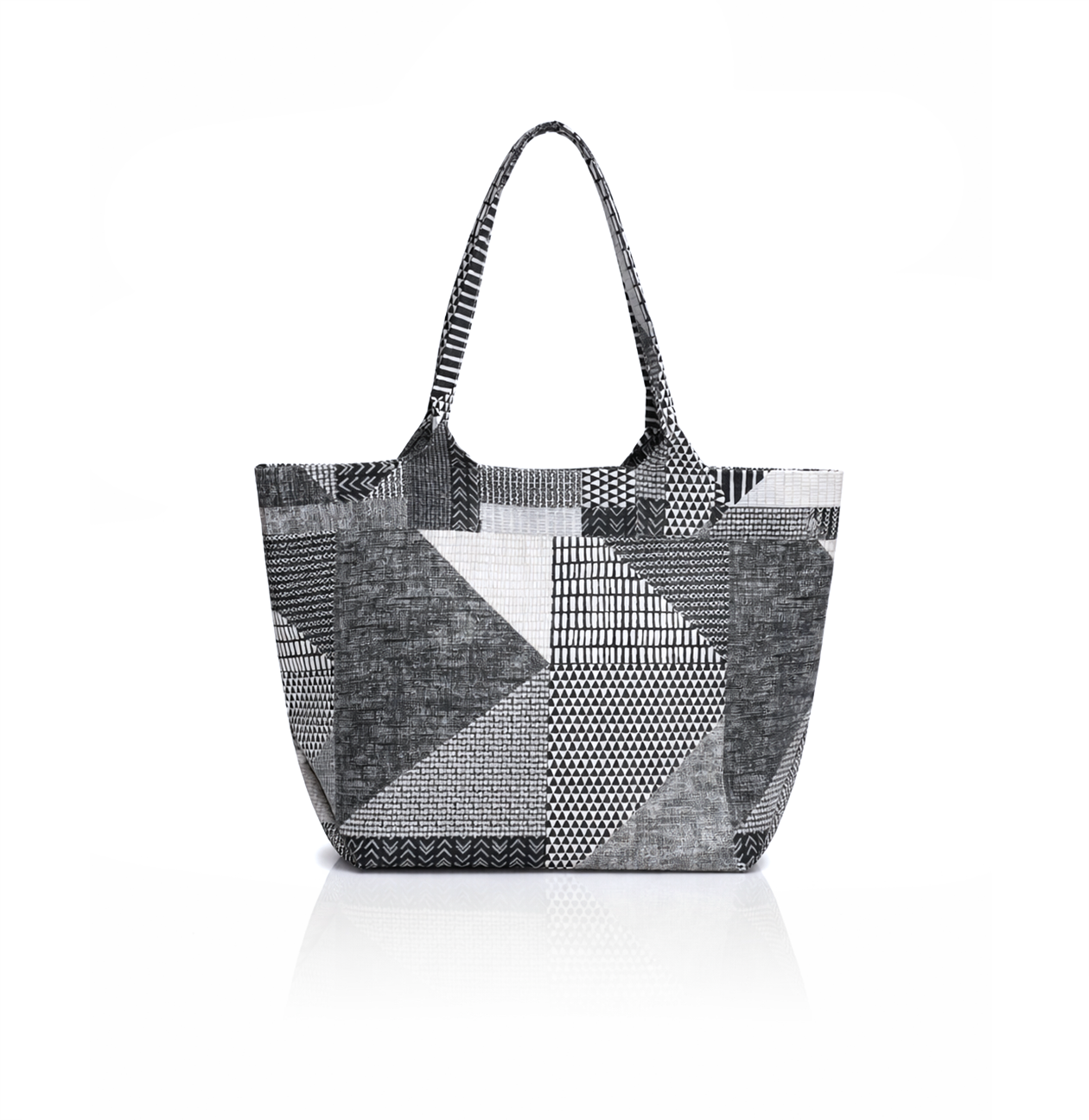 Graphite Grid – Water Repellent Tote Bag