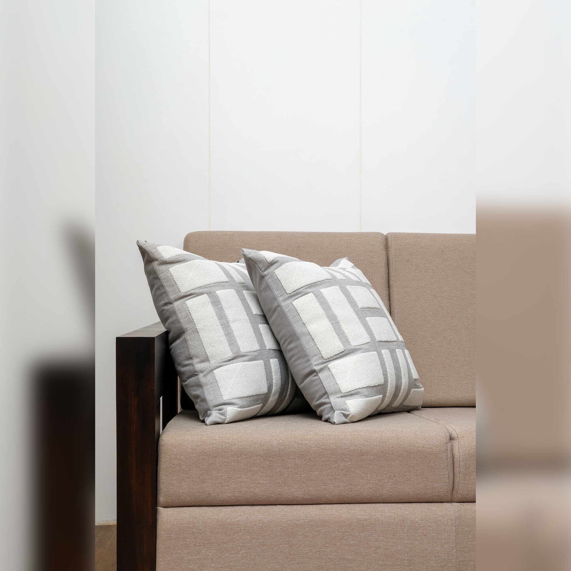 Silver Bricks Cushion Covers - Set Of 2 (20" x 20")