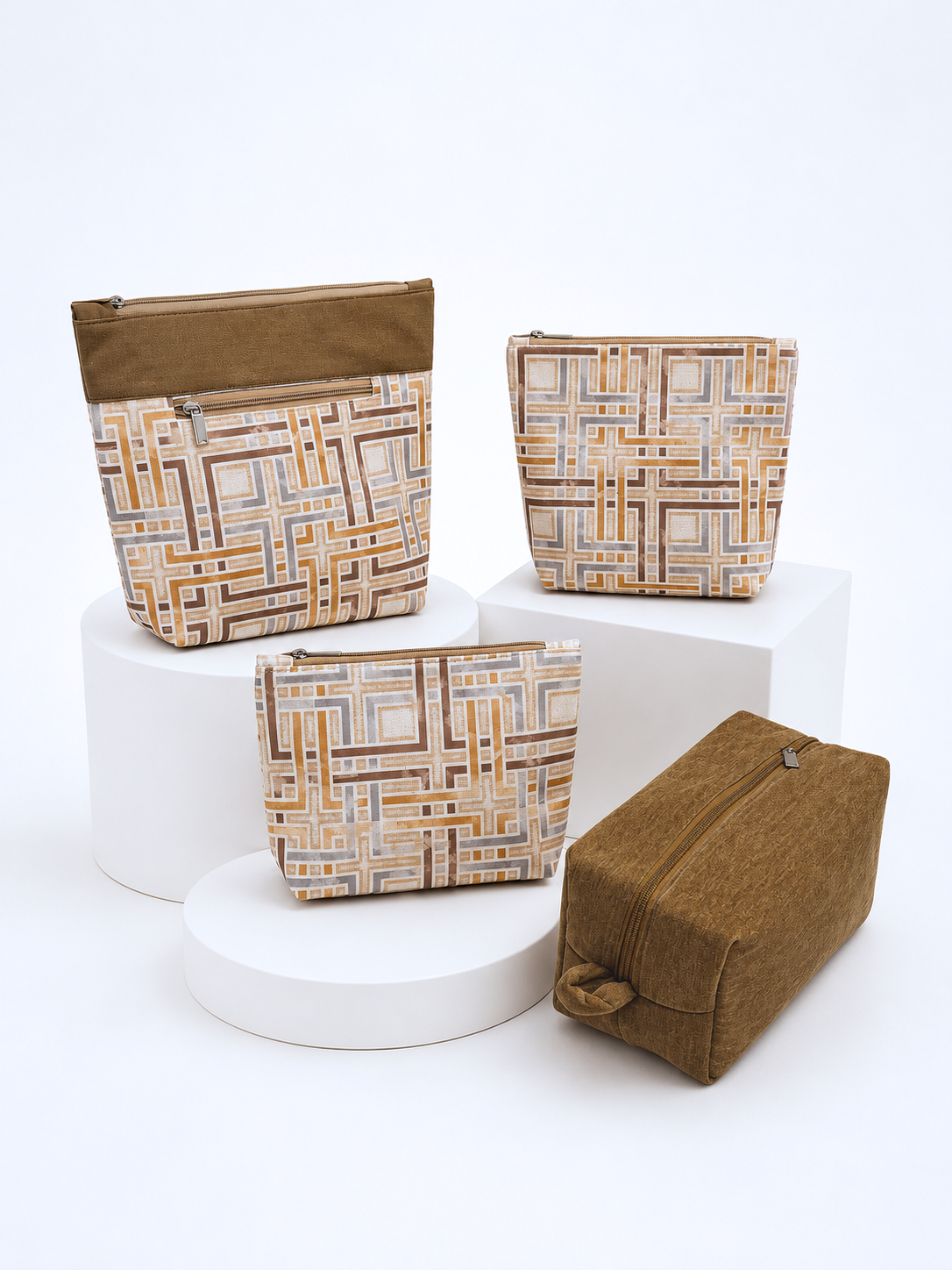 Amber Maze & Sandy Velvet Set of 4 Pouch Combo
