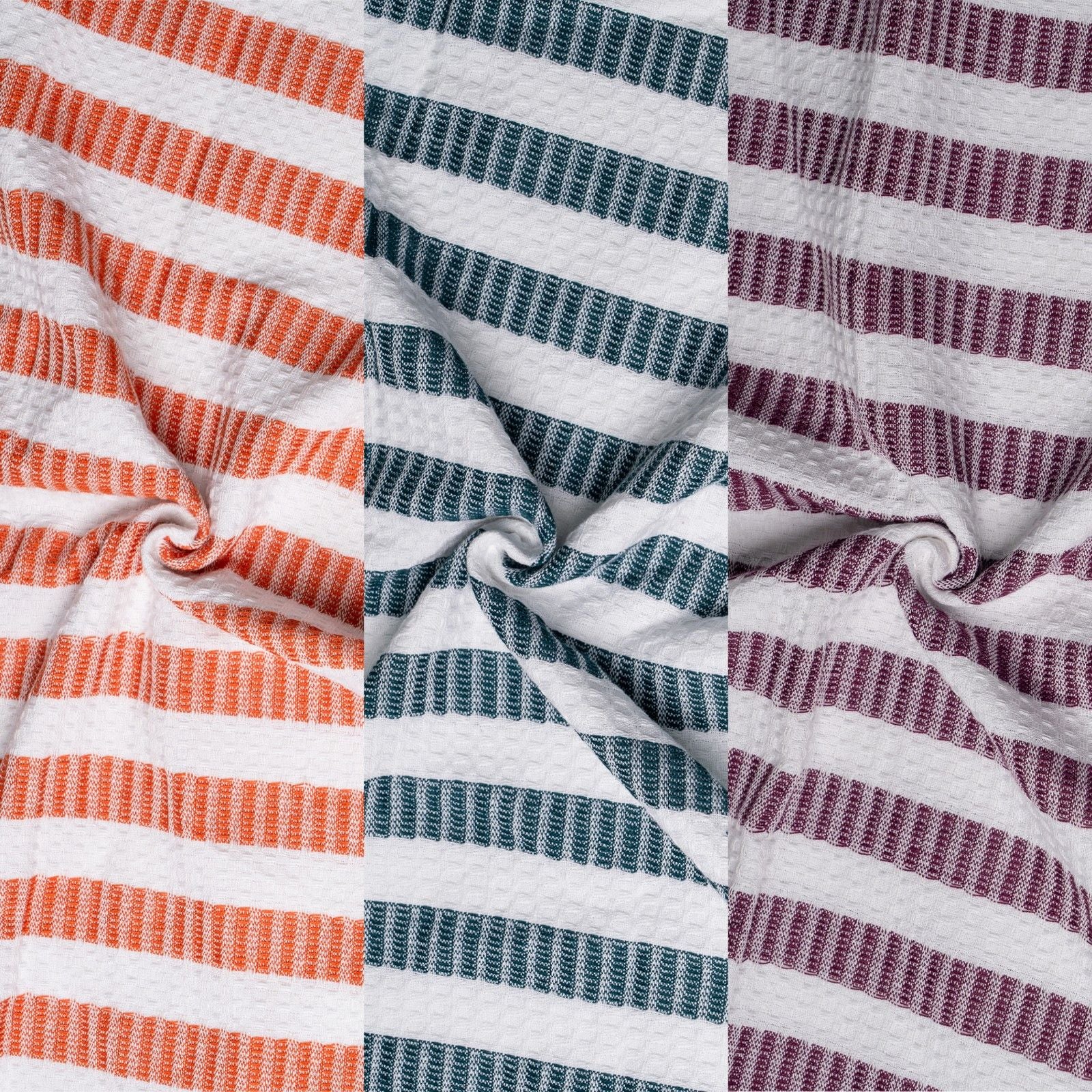 Spice Tide - Honeycomb Stripe Bath Towels-(Set/3)