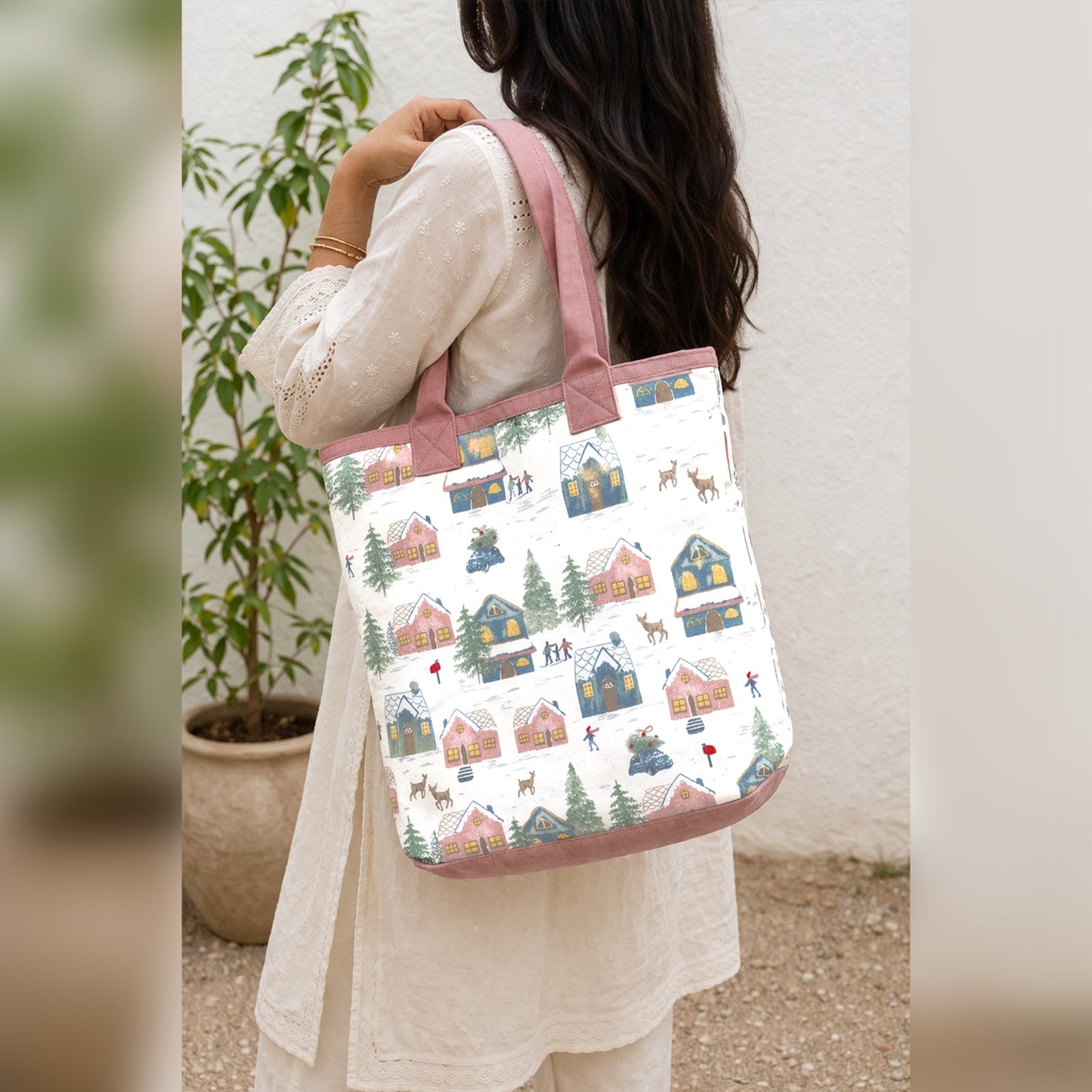 Cottage Lane XL Tote Bag
