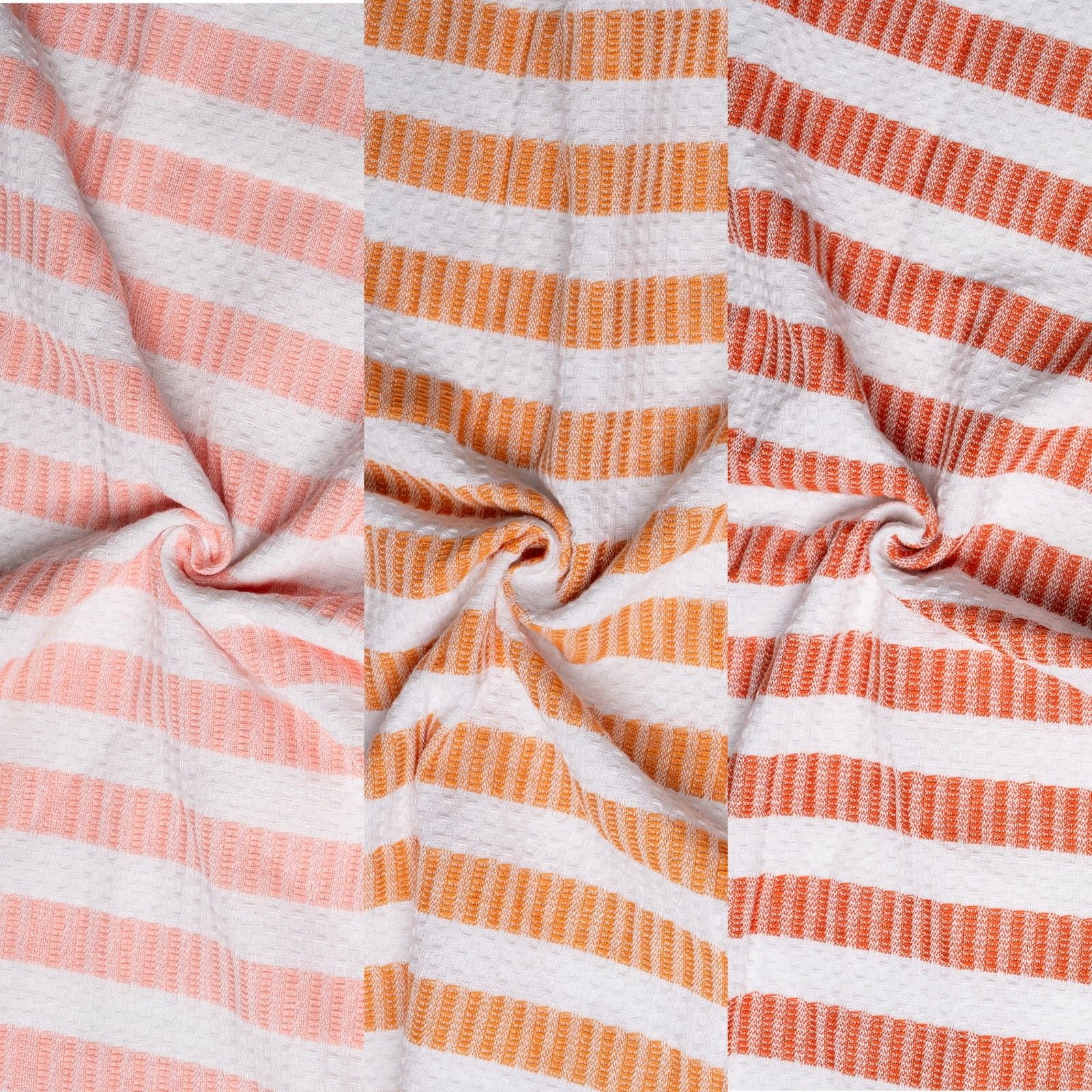 Citrus Layer - Honeycomb Stripe Bath Towels-(Set/3)