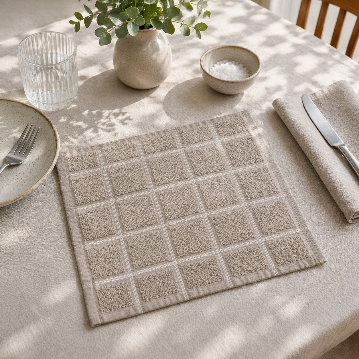 Mushlo Dobby Checks Napkins -(set/12)