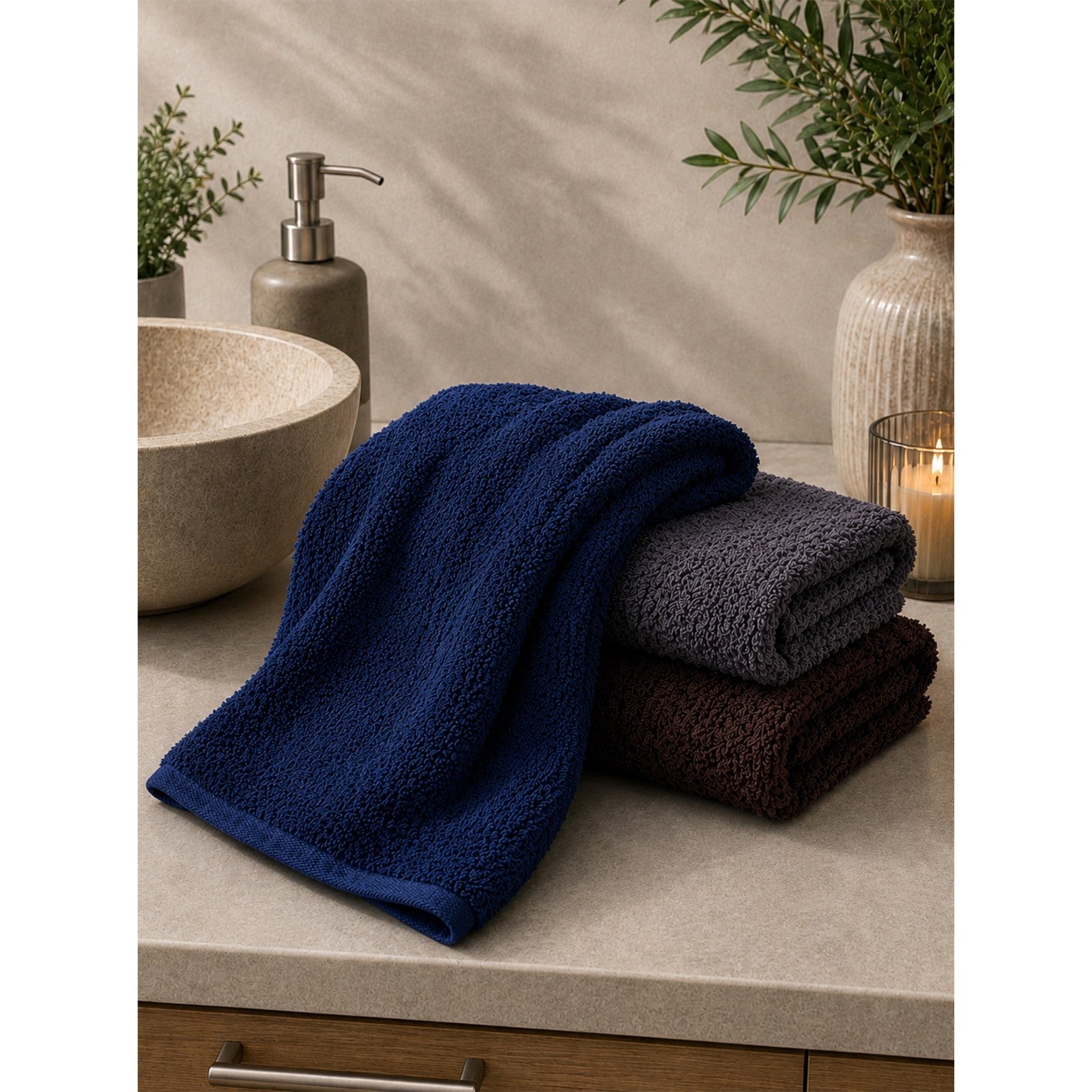 Ink- Terry Hand / Vanity Towel-(Set/3)