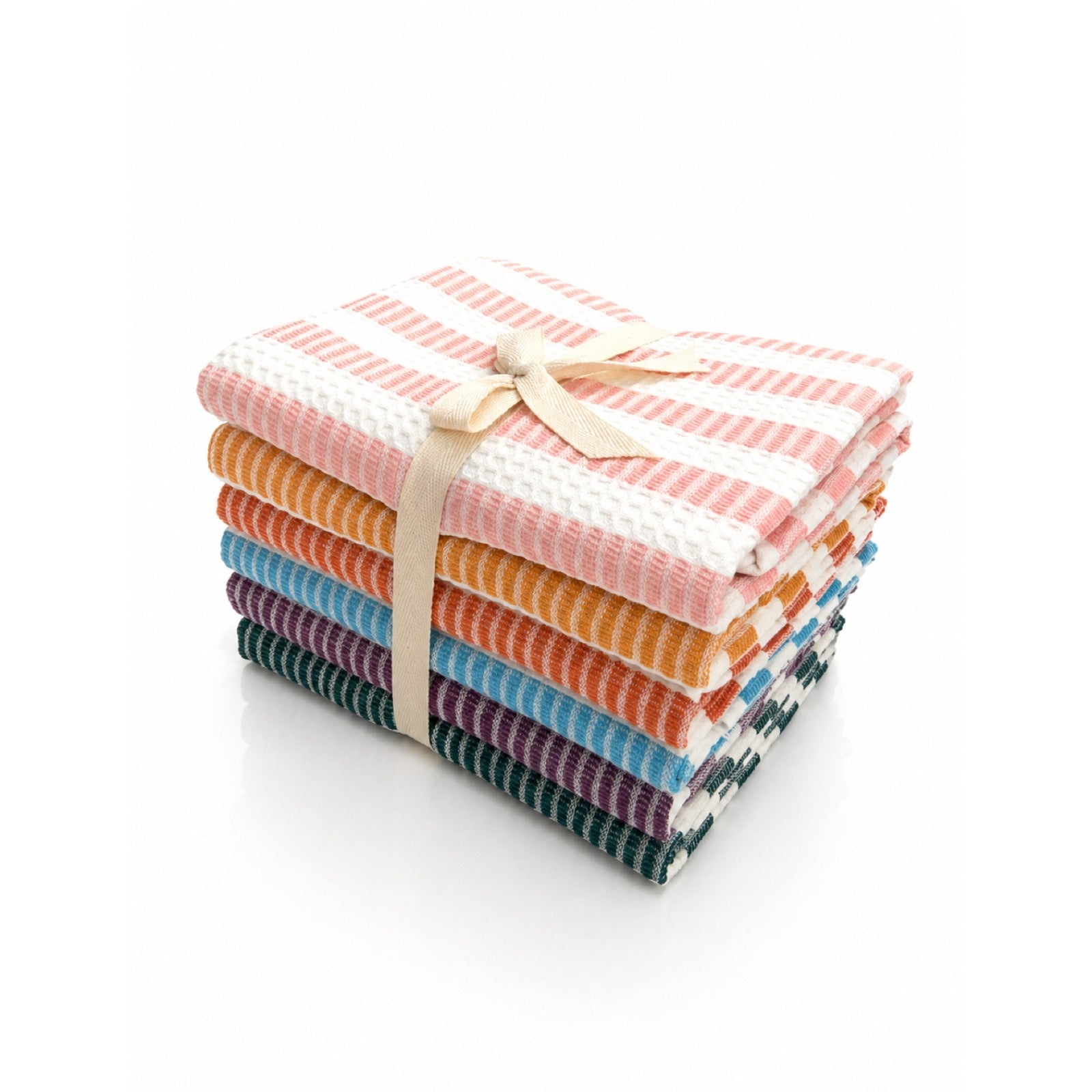Horizon Blend Honeycomb Stripe Bath Towels-(Set/6)