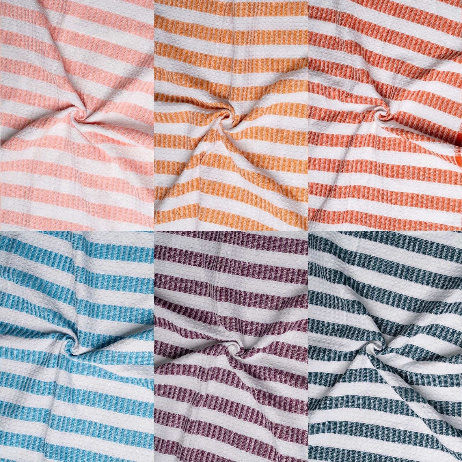 Horizon Blend Honeycomb Stripe Bath Towels-(Set/6)