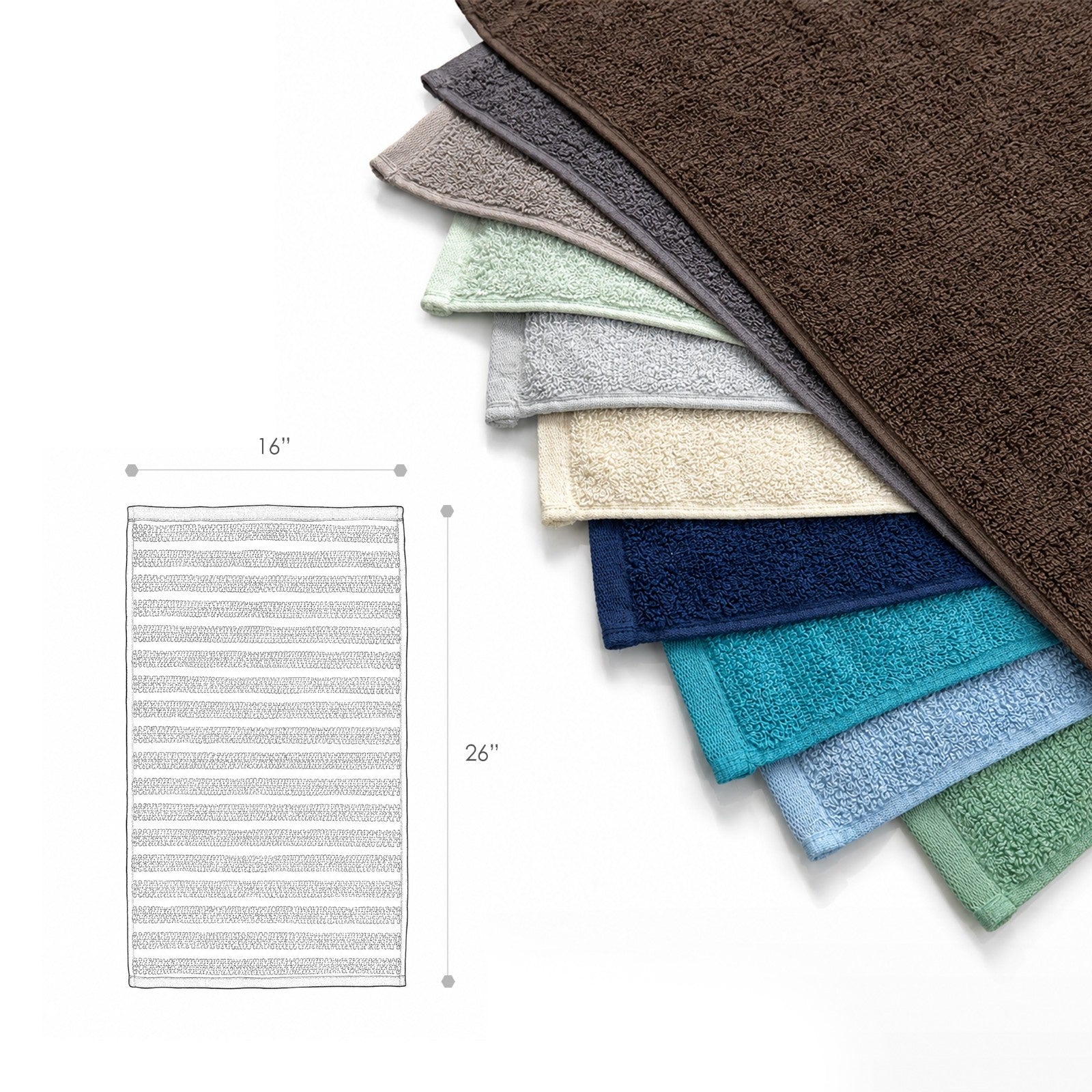 Mocha- Terry Hand / Vanity Towel-(Set/3)