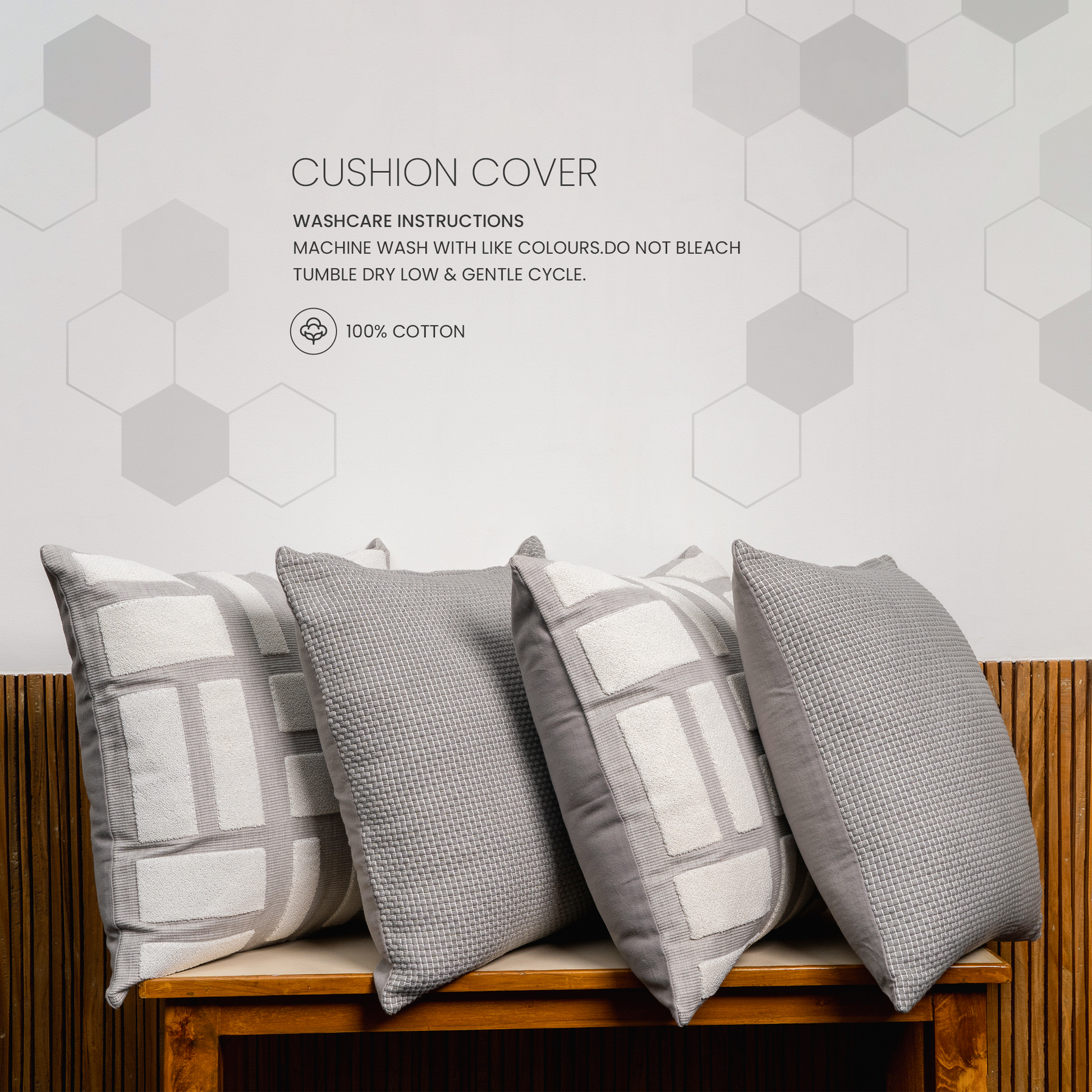 Silver Bricks Cushion Covers - Set Of 2 (20" x 20")