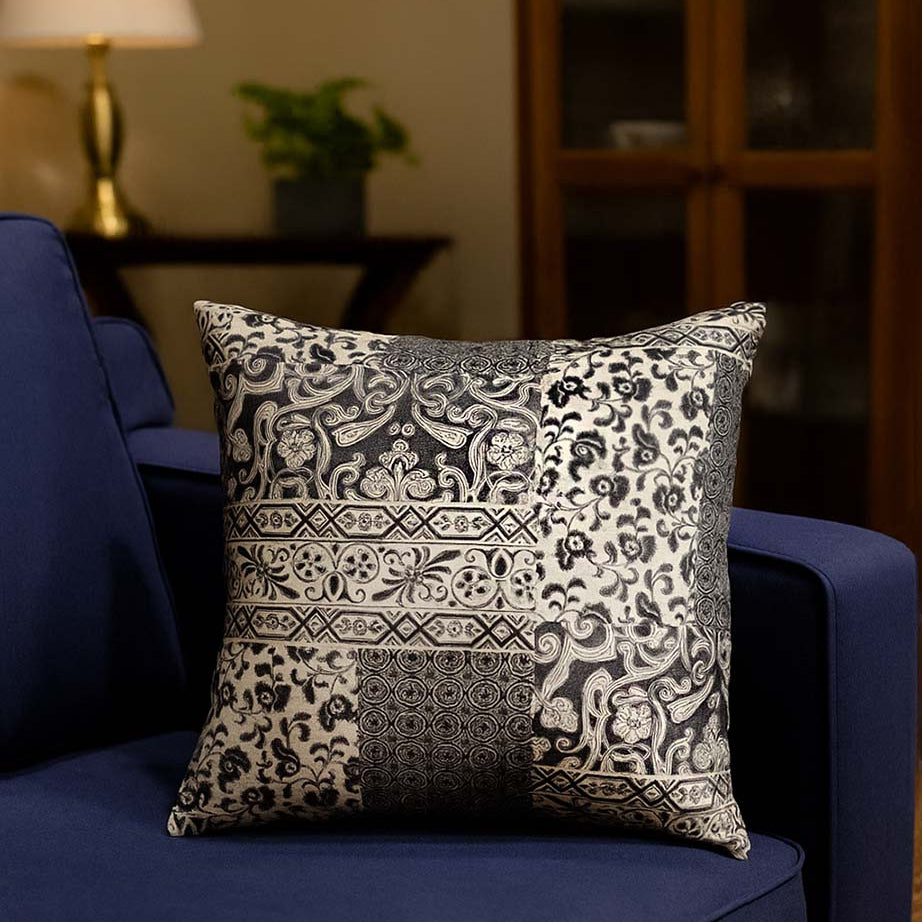 Kaali Kalamkaari Cushion Covers – Set of 2 (18" x 18")