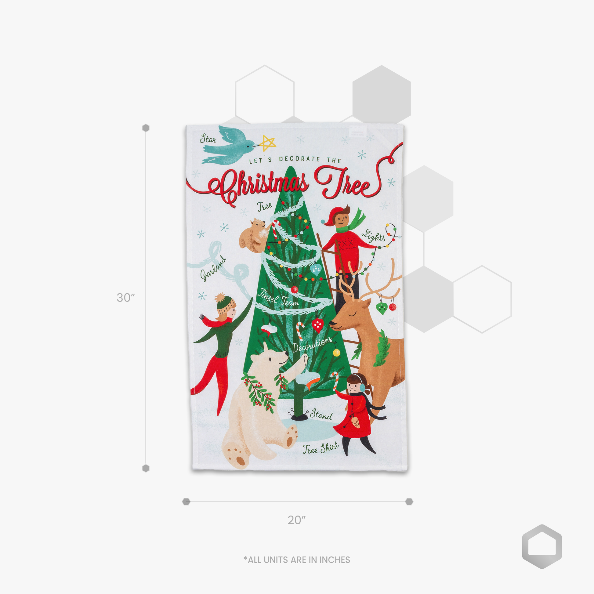 Digital Printed Hand Towel-Christmas Deco (set/2)