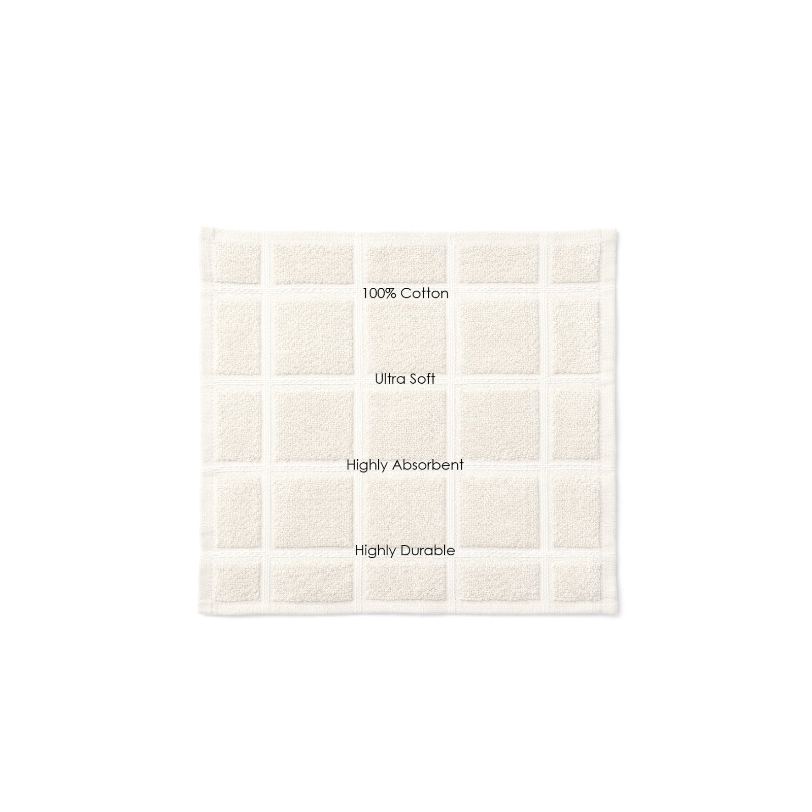 Milque Dobby Checks Face Towels-(set/12)