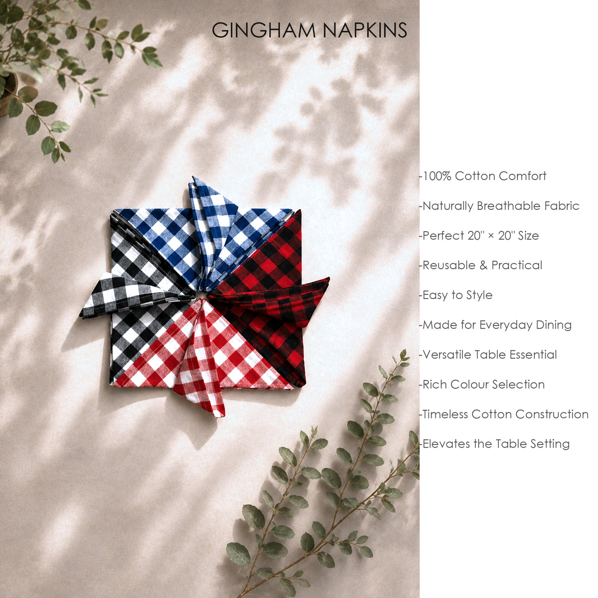 Primo - Gingham Napkins (set/12)
