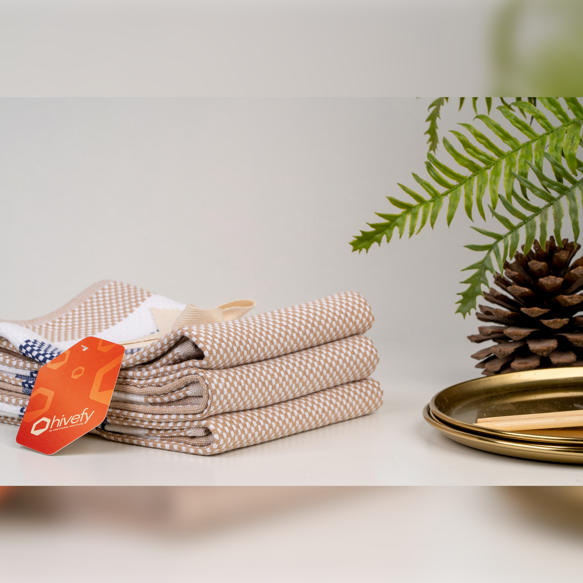 Matty Weave Hand Towel-Apricot (Set/3)