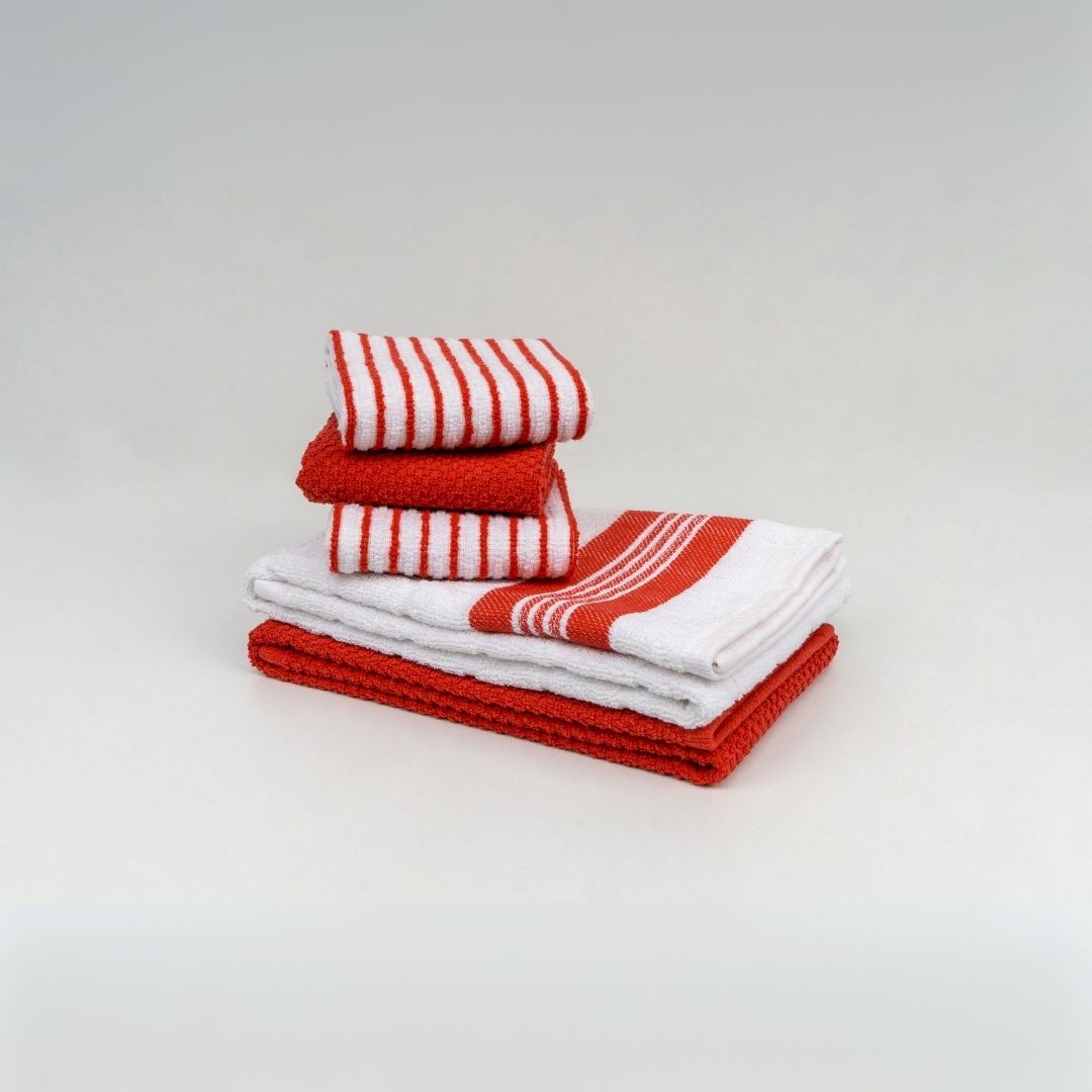 Assorted Terry Towels – Ketchup Rush (Set/5)