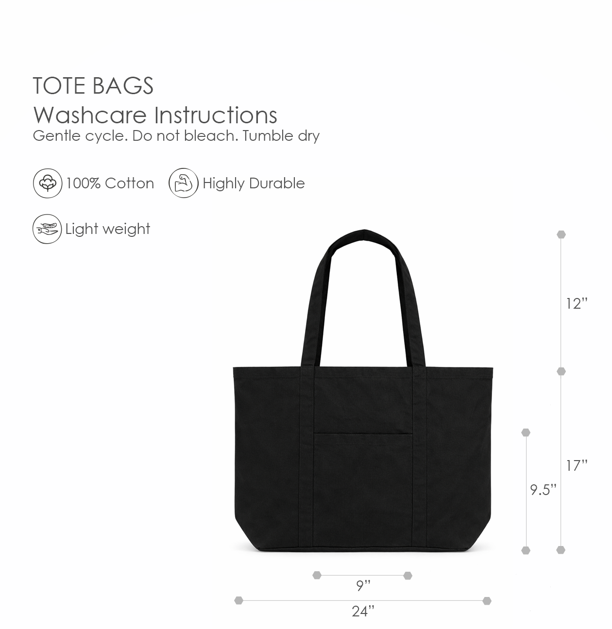 Licorice - Oversized Multi-Utility Cotton Tote Bag